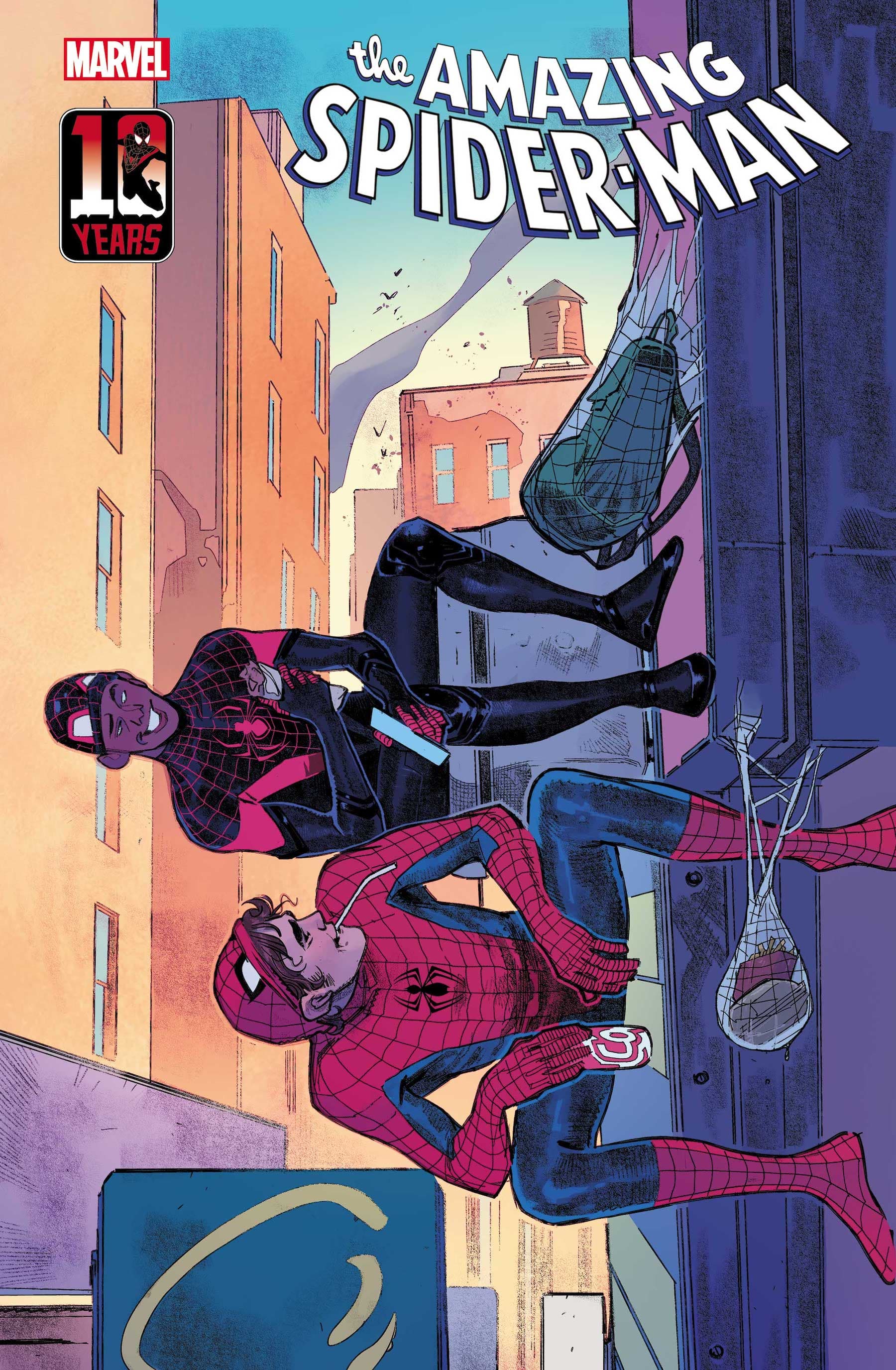 AMAZING SPIDER-MAN #74 MILES MORALES 10th ANNIVERSARY VARIANT COVER by SARA PICHELLI with colors by TAMRA BONVILLAIN