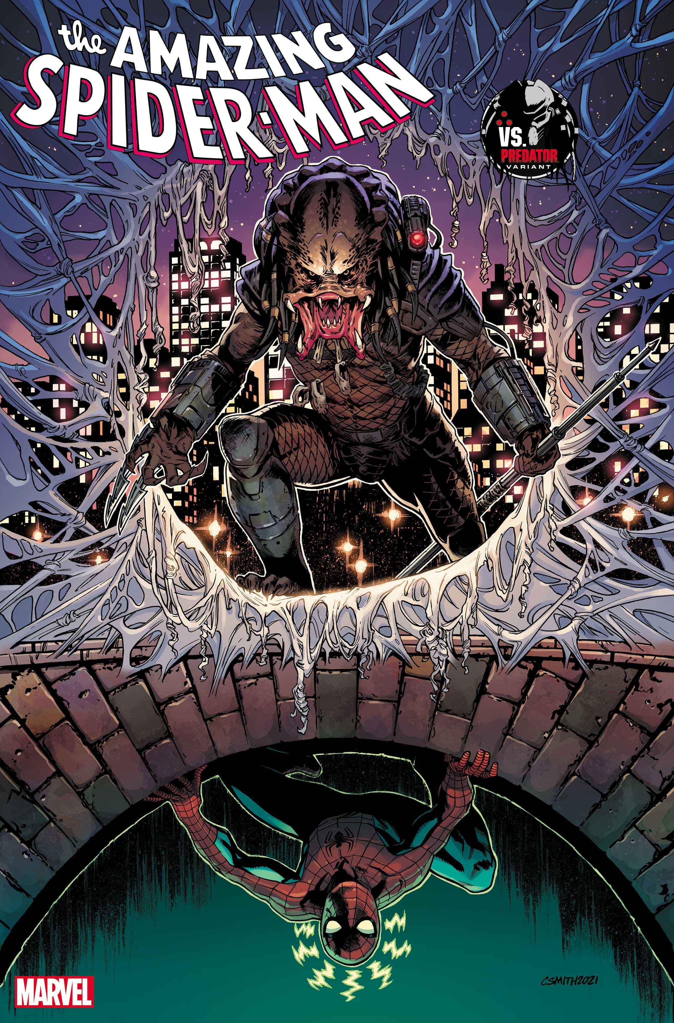 AMAZING SPIDER-MAN #7 PREDATOR VARIANT COVER by CORY SMITH, On Sale in August