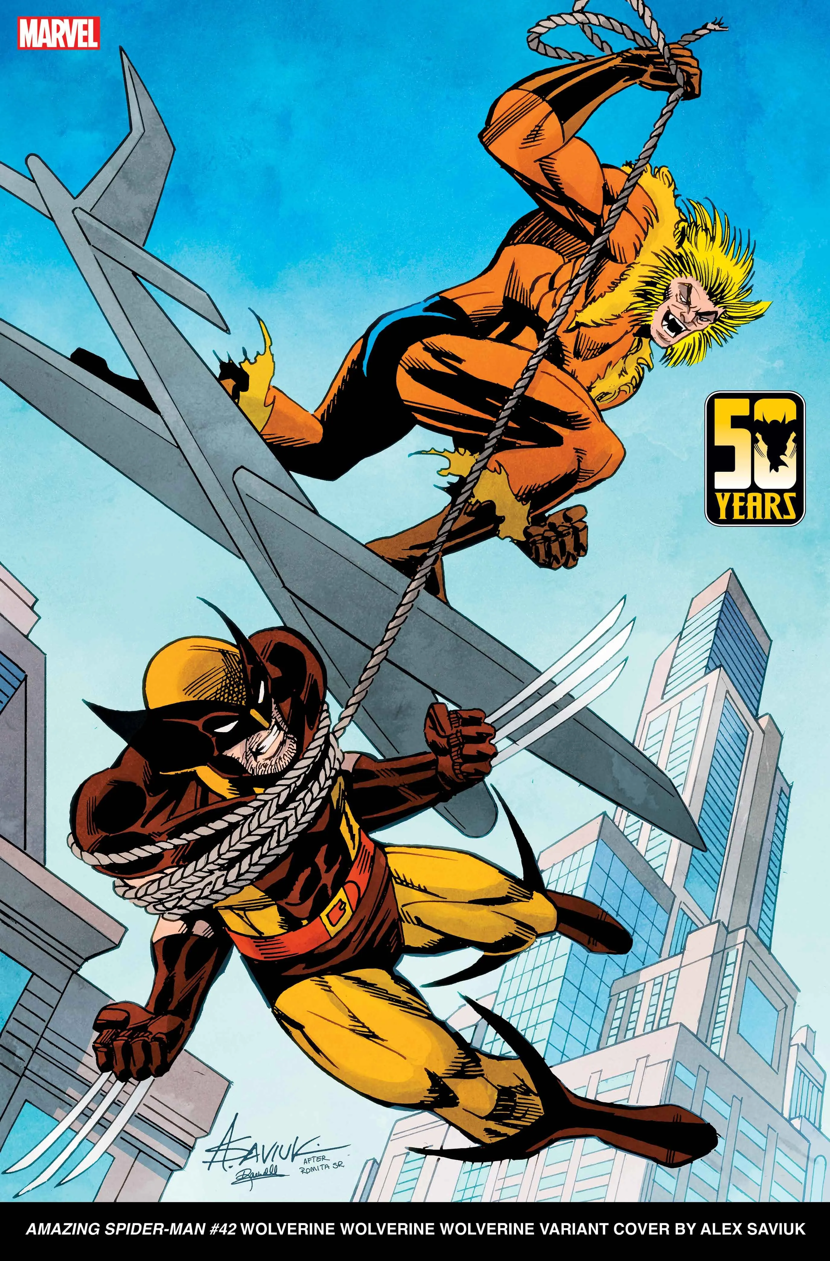 AMAZING SPIDER-MAN #42 Wolverine Wolverine Wolverine Variant Cover by Alex Saviuk​​​​​​​