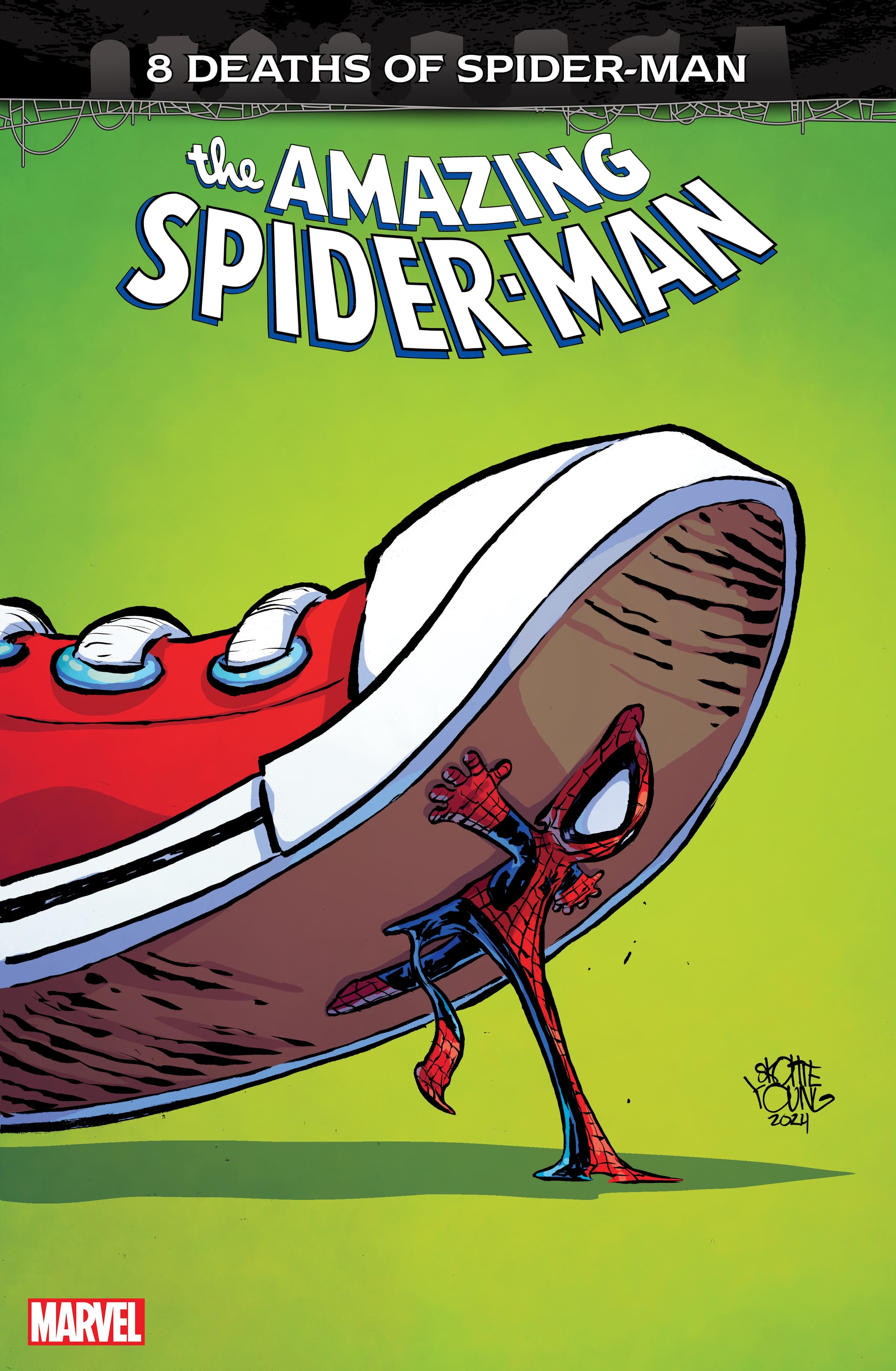 AMAZING SPIDER-MAN #63 8 DEATHS OF SPIDER-MAN Variant Cover by Skottie Young
