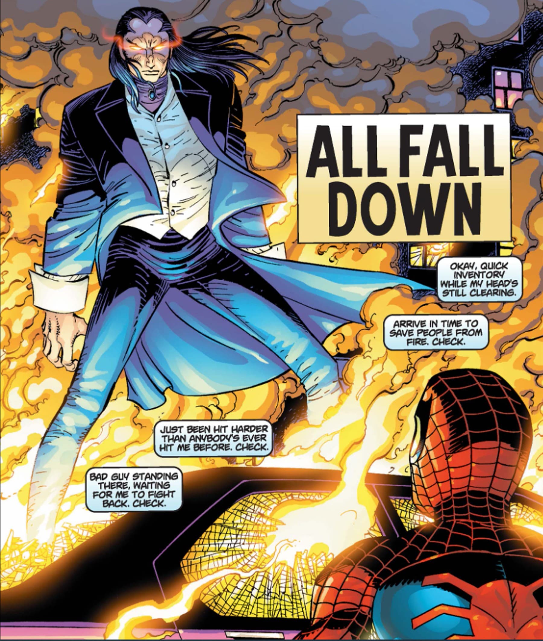 AMAZING SPIDER-MAN (1999) #33 panel by J. Michael Straczynski and John Romita Jr.