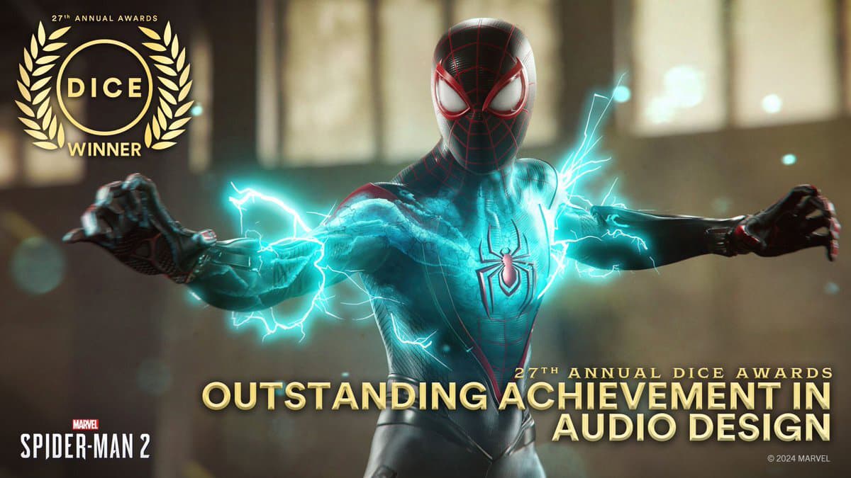 DICE Awards 2024 Winner Marvel's Spider-Man 2 Audio Design