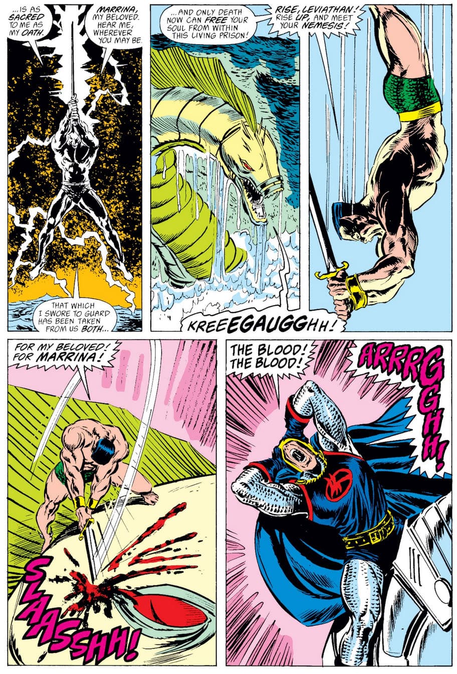 Namor kills Marrina with the Ebony BLade