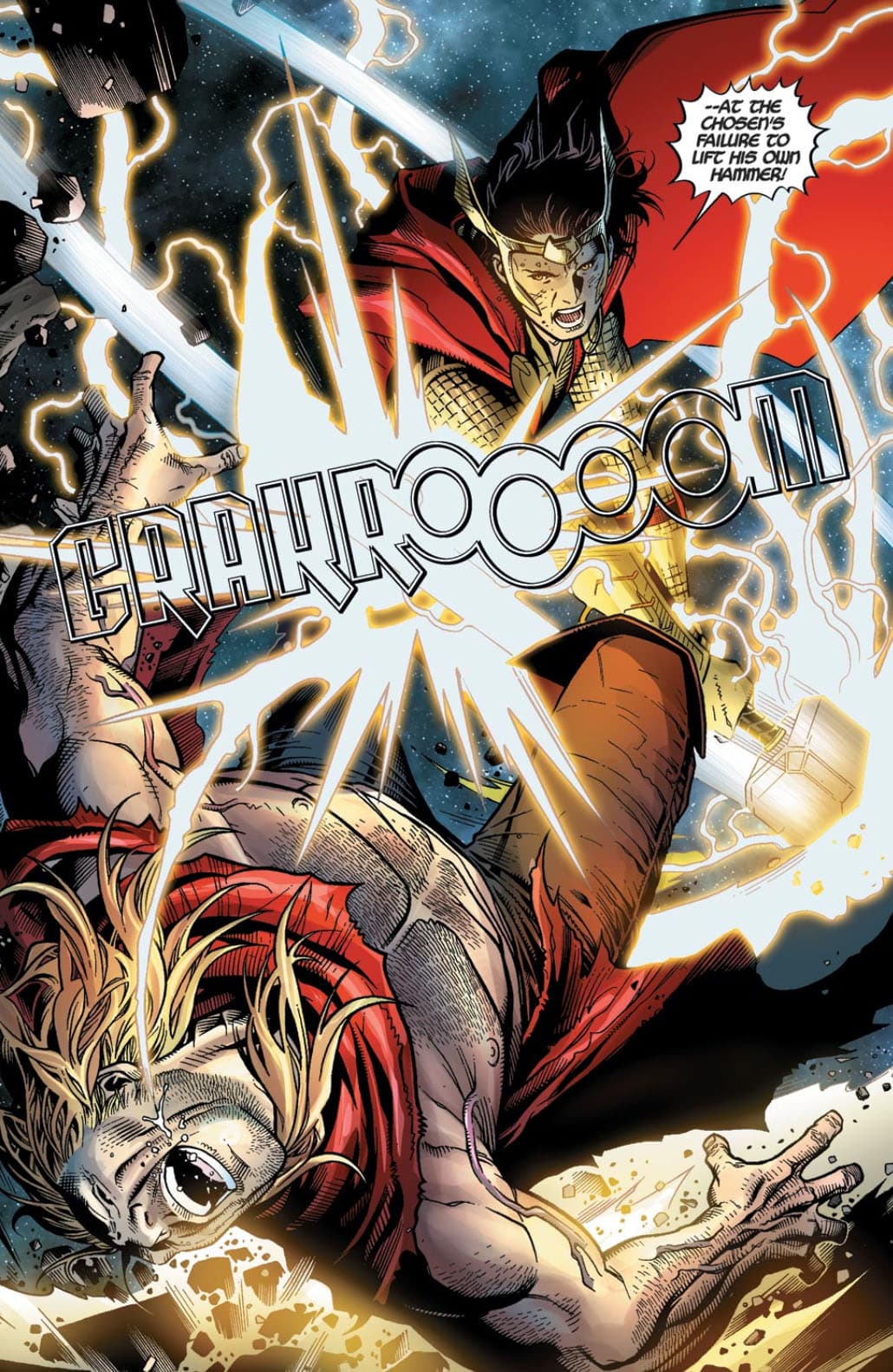 Loki wielding Mjolnir