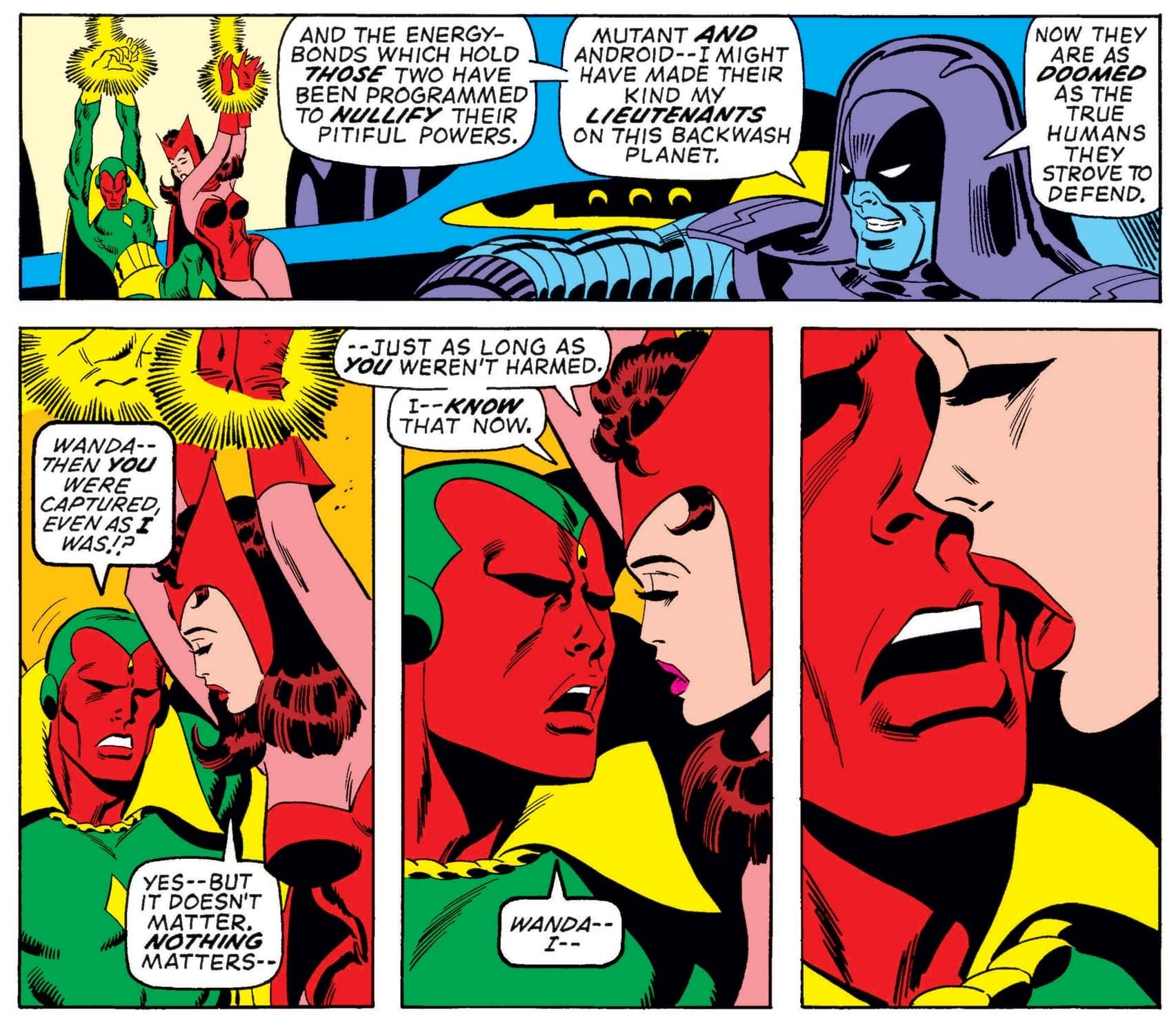 Vision rejects an emotional advance.