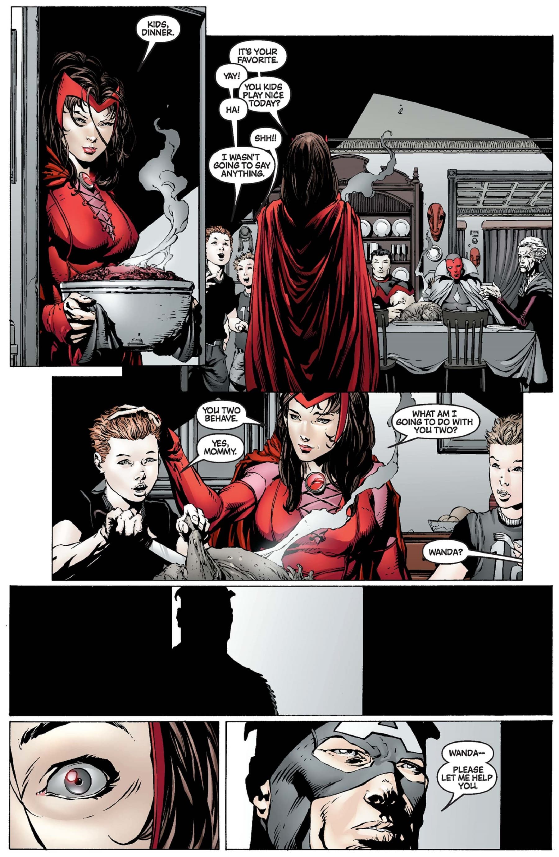 Captain America confronts Wanda Maximoff in AVENGERS (1998) #503.