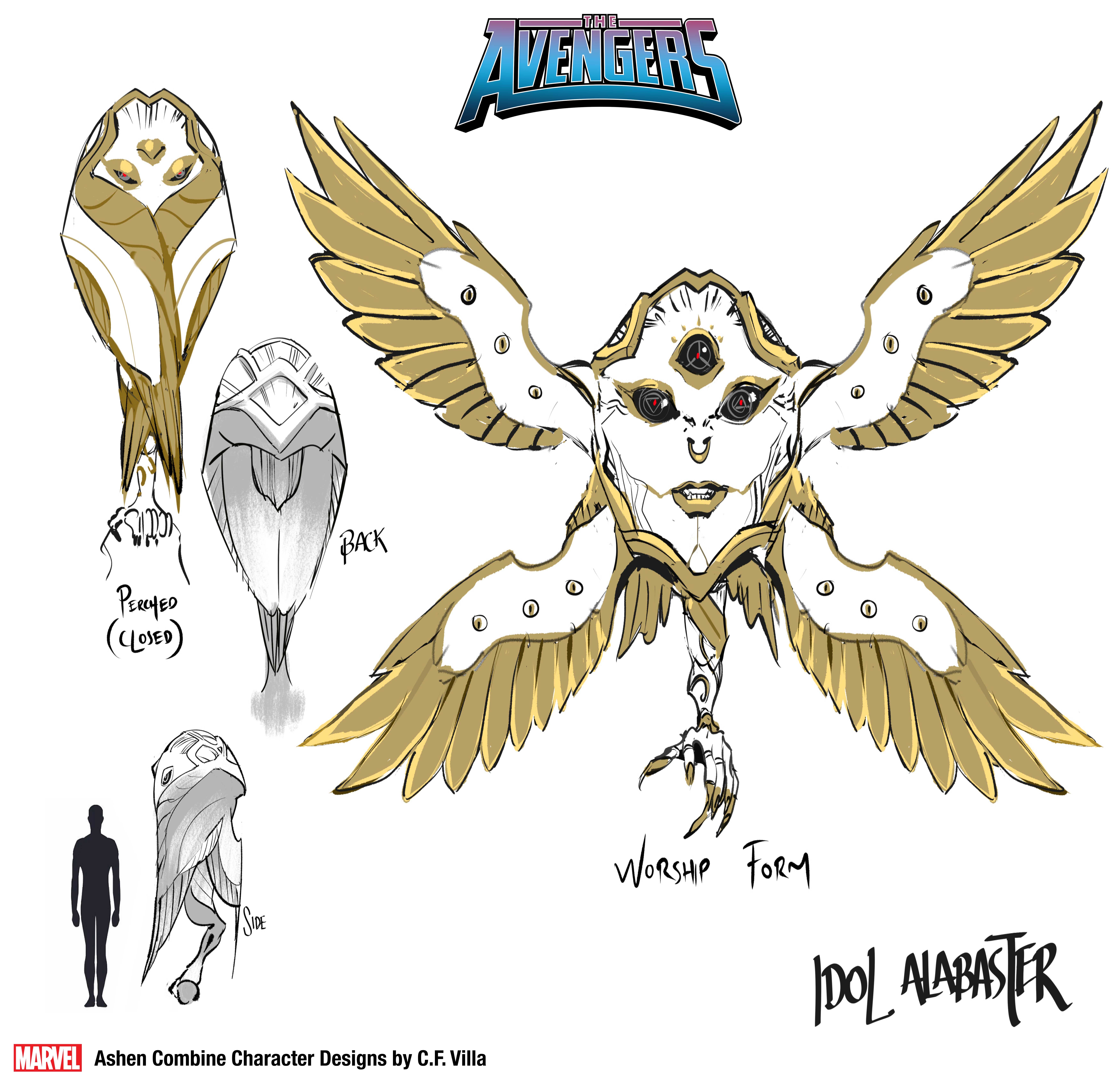 The Ashen Combine: Idol Alabaster Character Design Sheet by C.F. Villa