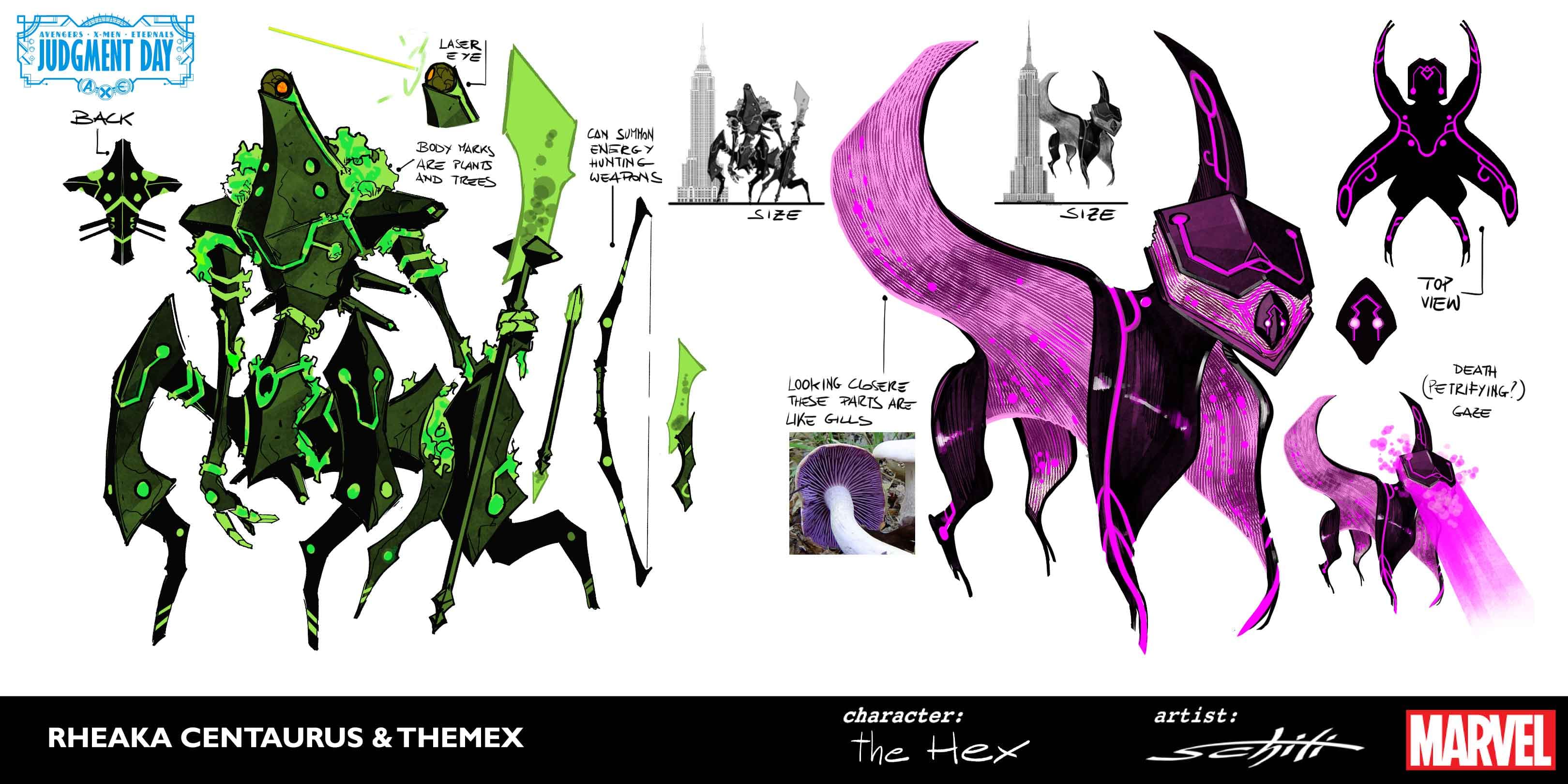 A.X.E.: JUDGMENT DAY - The Hex character designs by Valerio Schiti