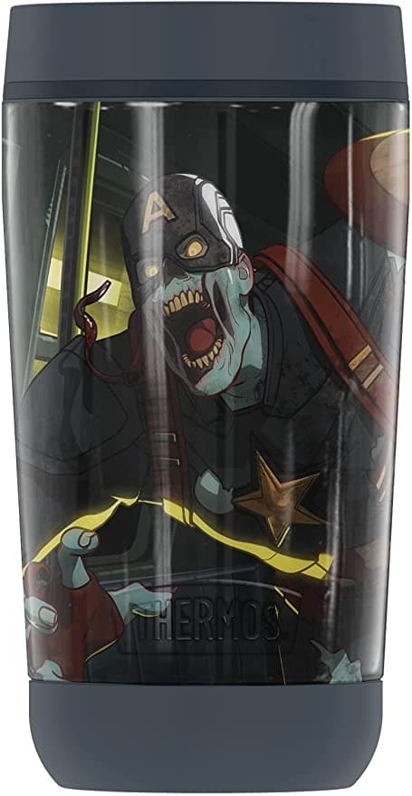 Zombie Captain America, Stainless Steel Travel Tumbler, Vacuum insulated & Double Wall, 12 oz. / shop it <a href="https://www.amazon.com/GUARDIAN-COLLECTION-THERMOS-Stainless-insulated/dp/B09BZWX6VS">here</a>
