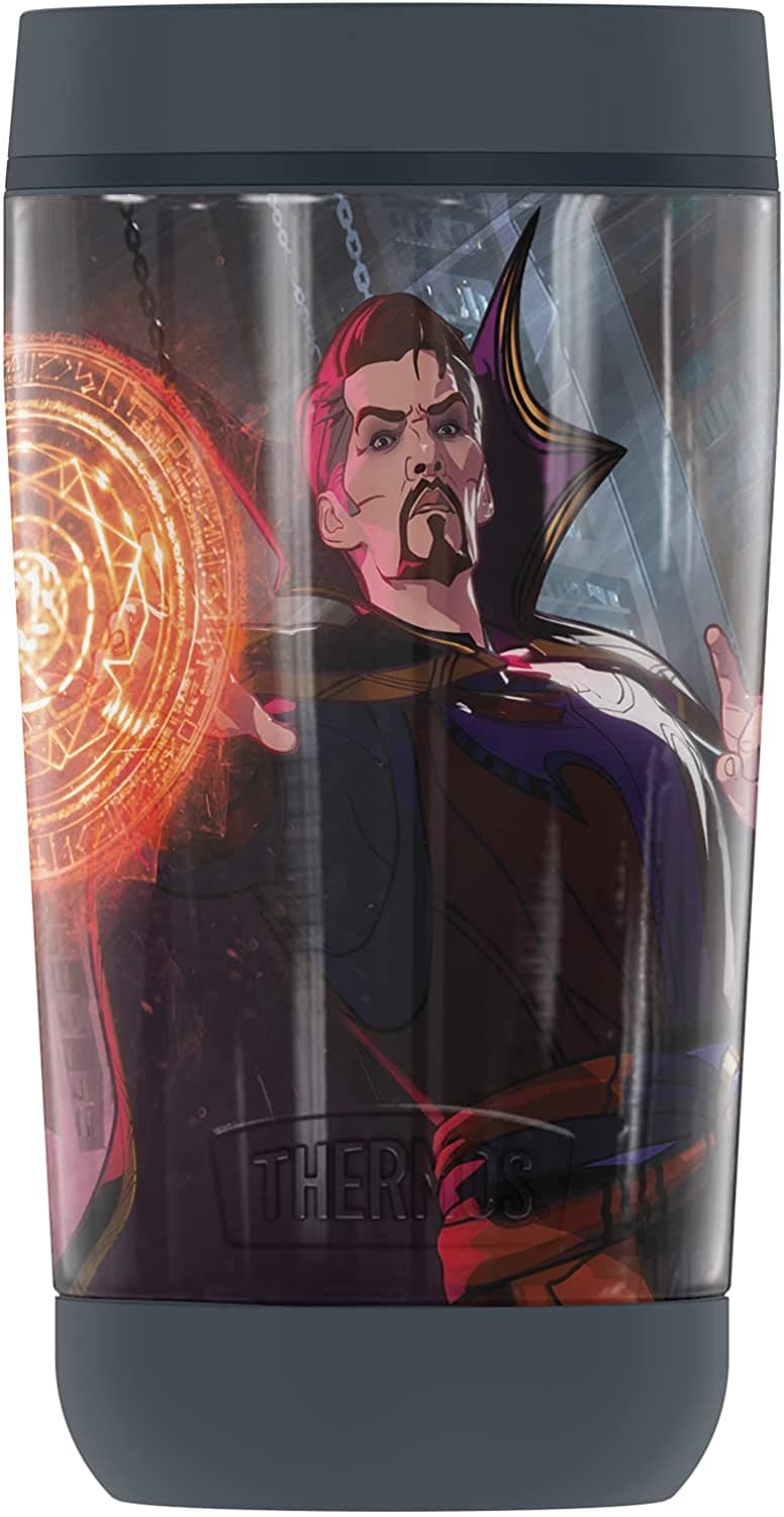 Doctor Strange Supreme Stainless Steel Travel Tumbler, Vacuum insulated & Double Wall, 12 oz. / shop it <a href=https://www.amazon.com/GUARDIAN-COLLECTION-THERMOS-Stainless-insulated/dp/B09BZX3MFP>here</a>