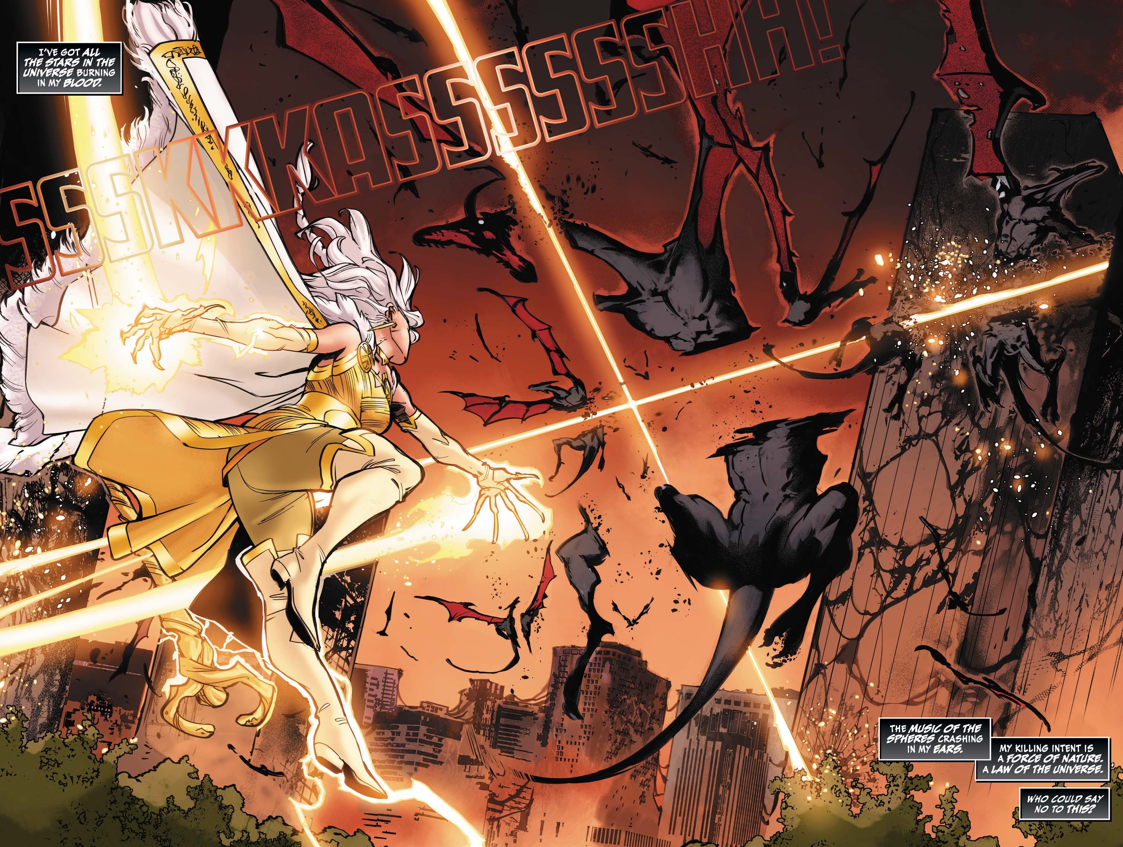 Black Cat empowered as a god.