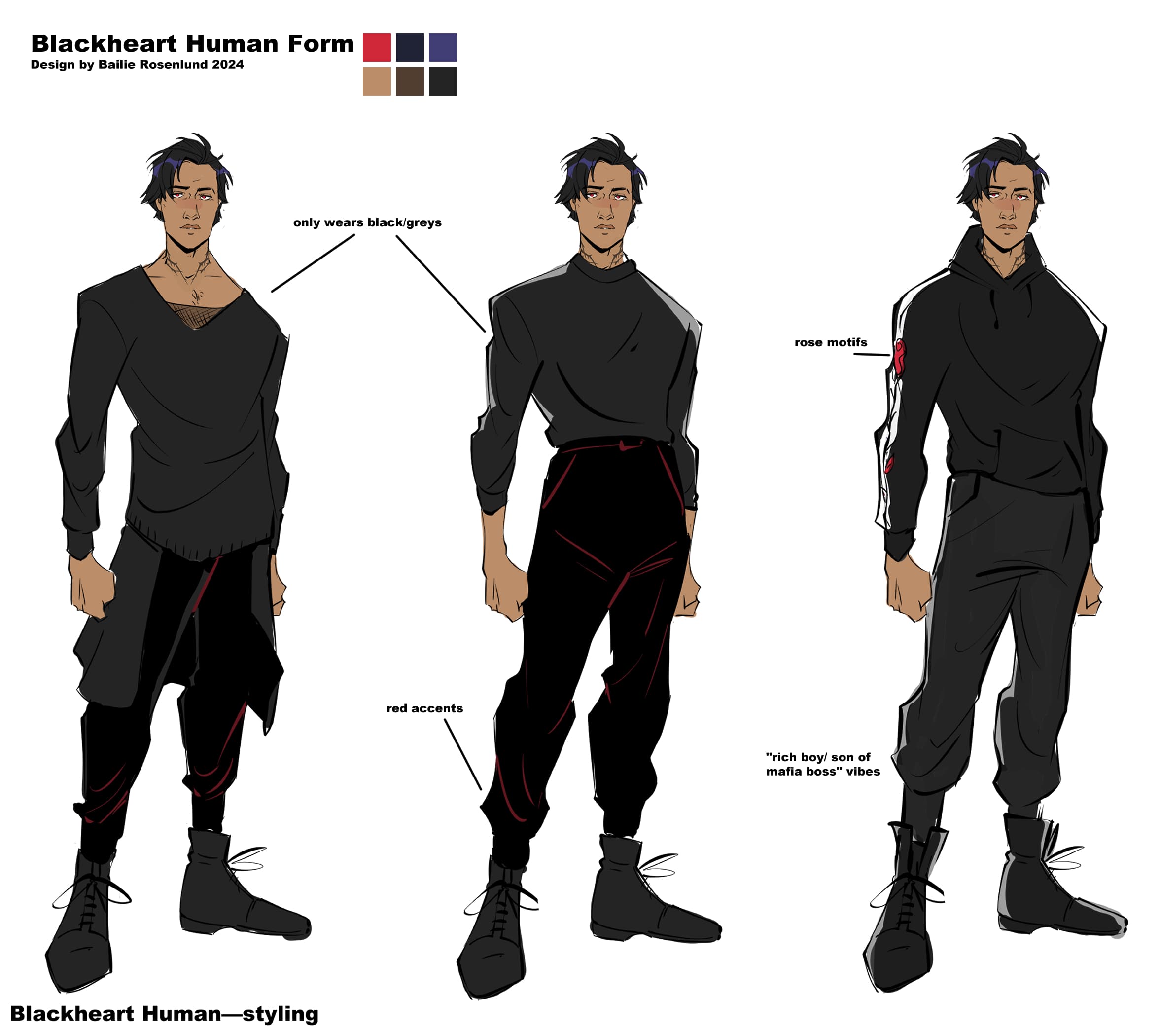 Avengers Academy: Blackheart Human Form design by Bailie Rosenlund