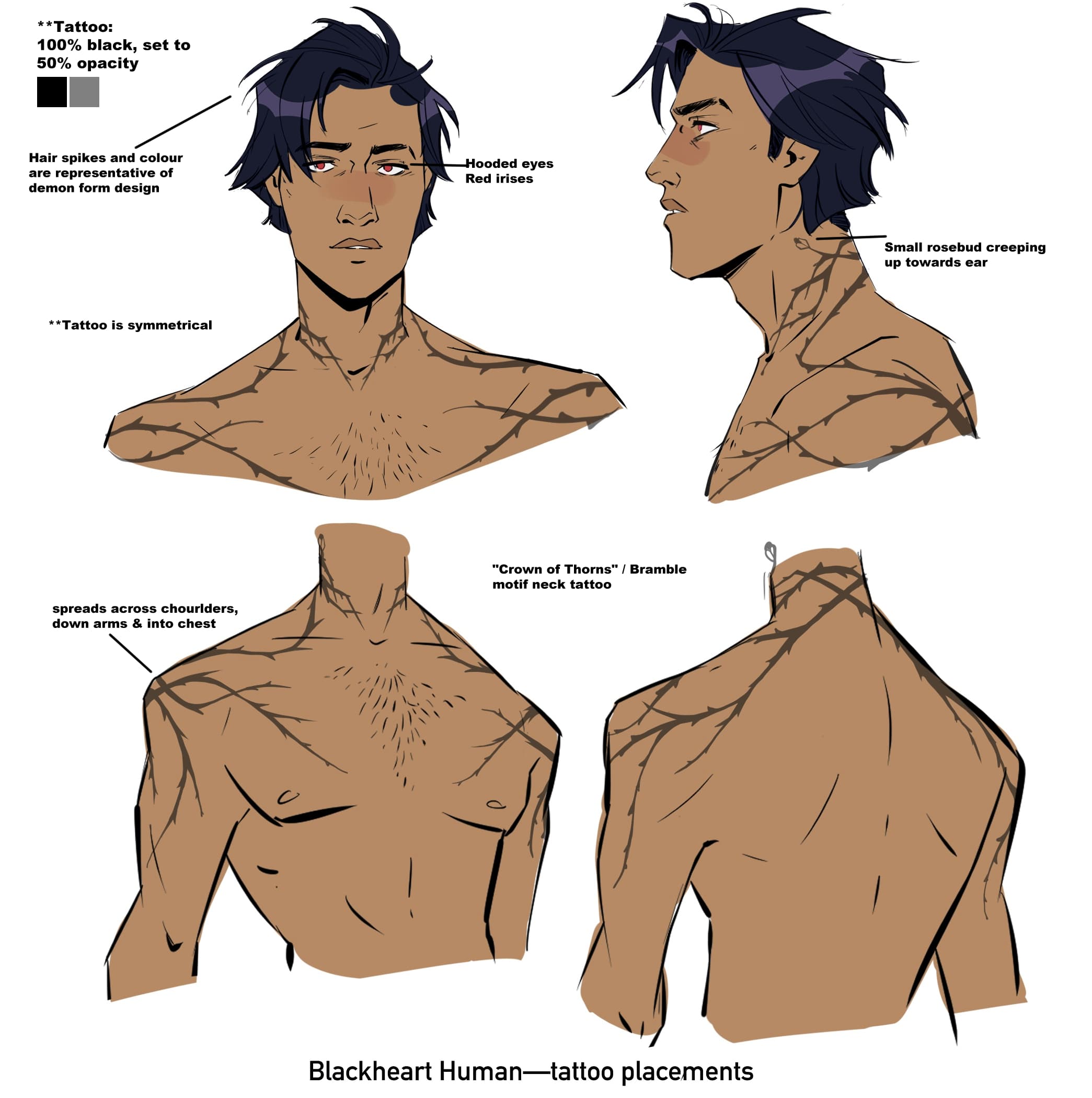 Avengers Academy: Blackheart Human Form design by Bailie Rosenlund
