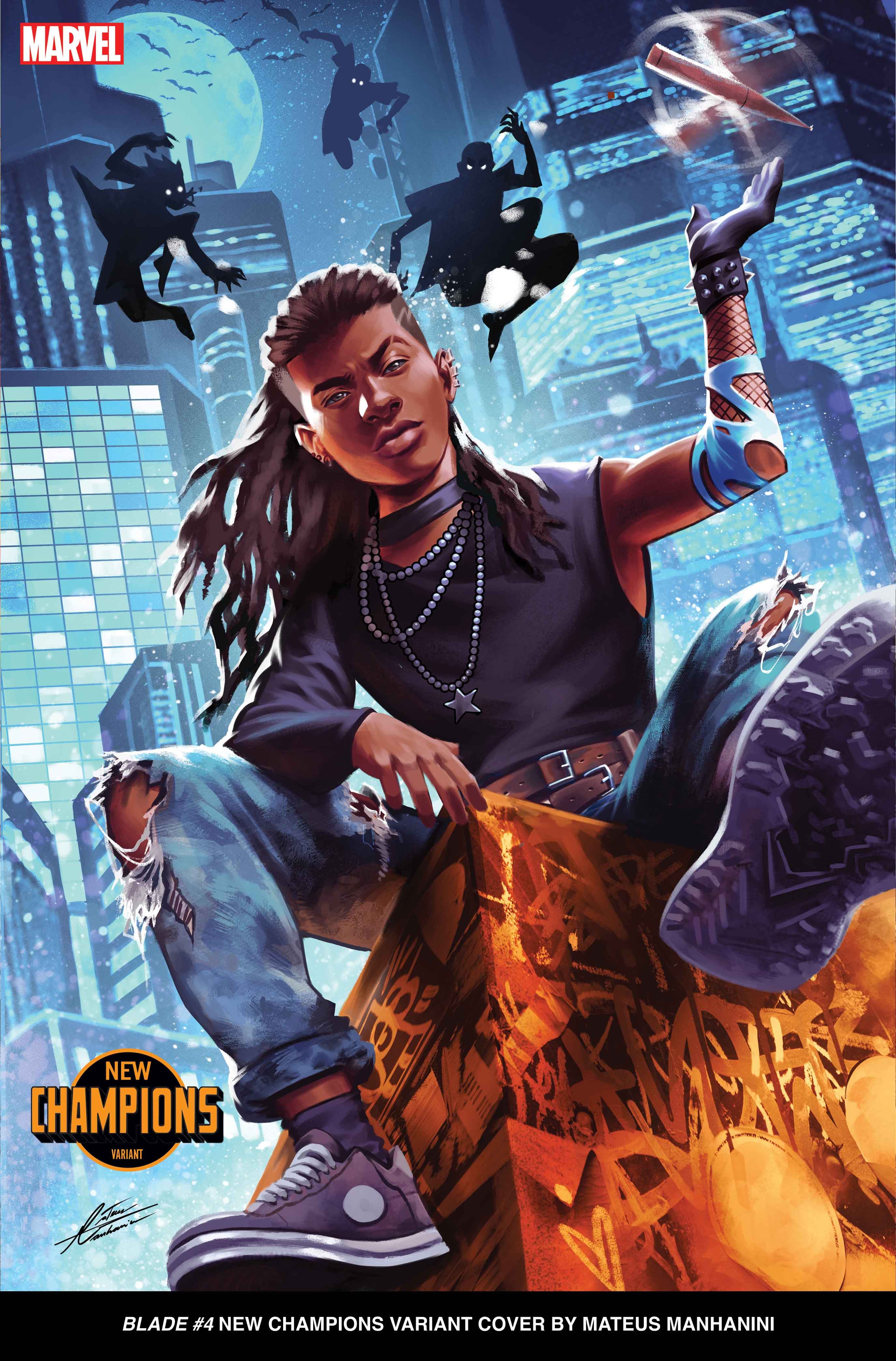 Blade #4 New Champions Variant Cover By Mateus Manhanini 