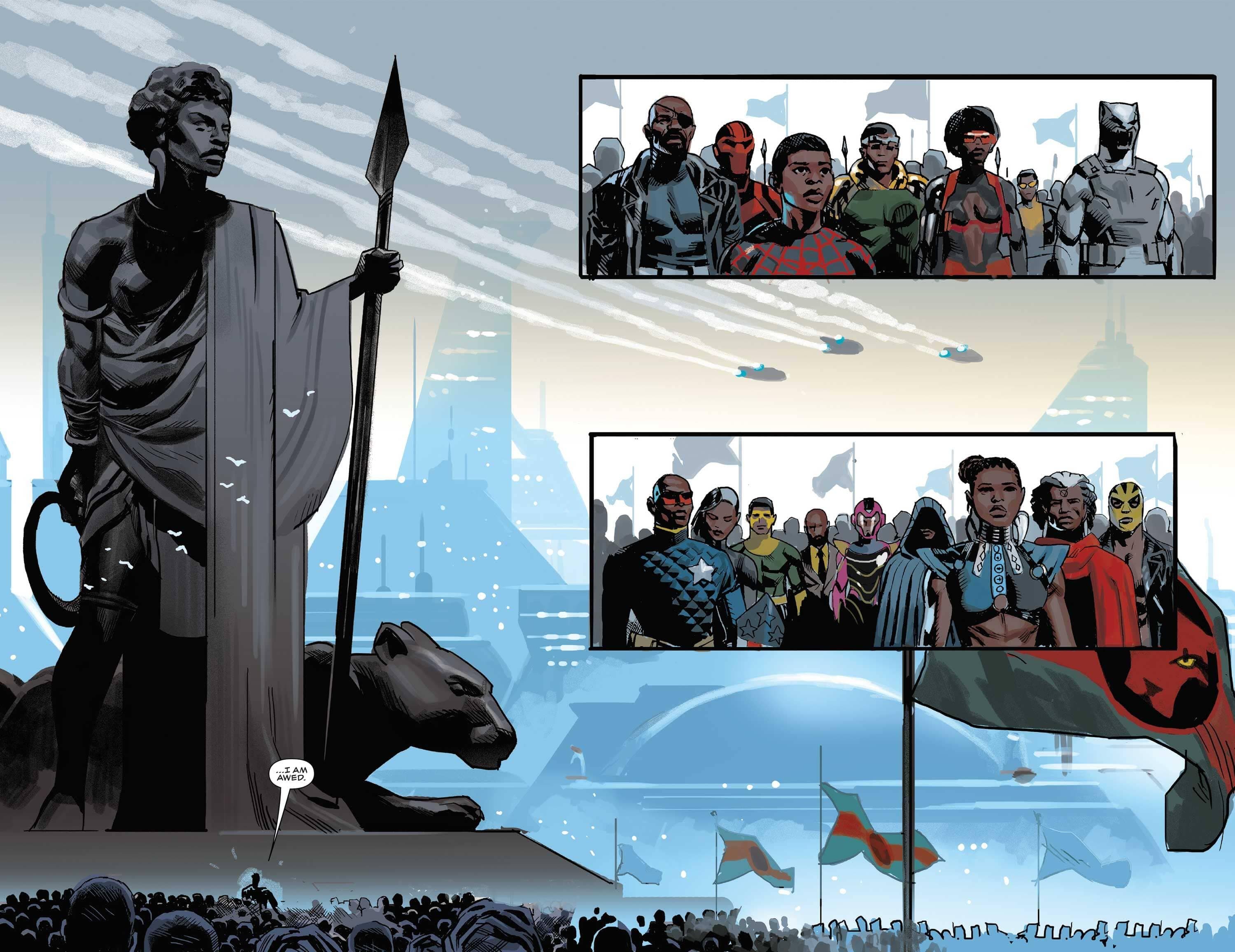 BLACK PANTHER #23 preview pages by Daniel Acuña and Ryan Bodenheim