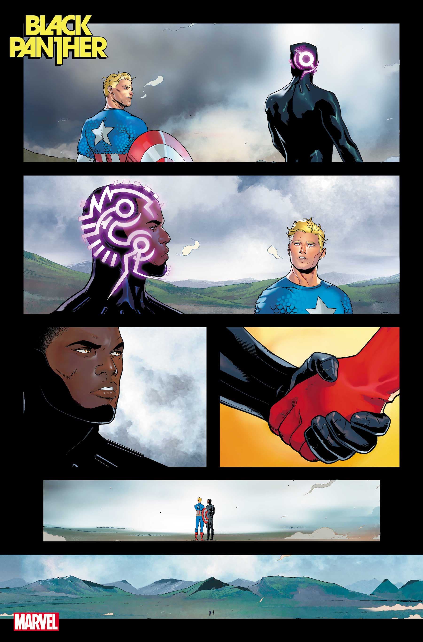 BLACK PANTHER #1 preview art by Juann Cabal with colors by Federico Blee