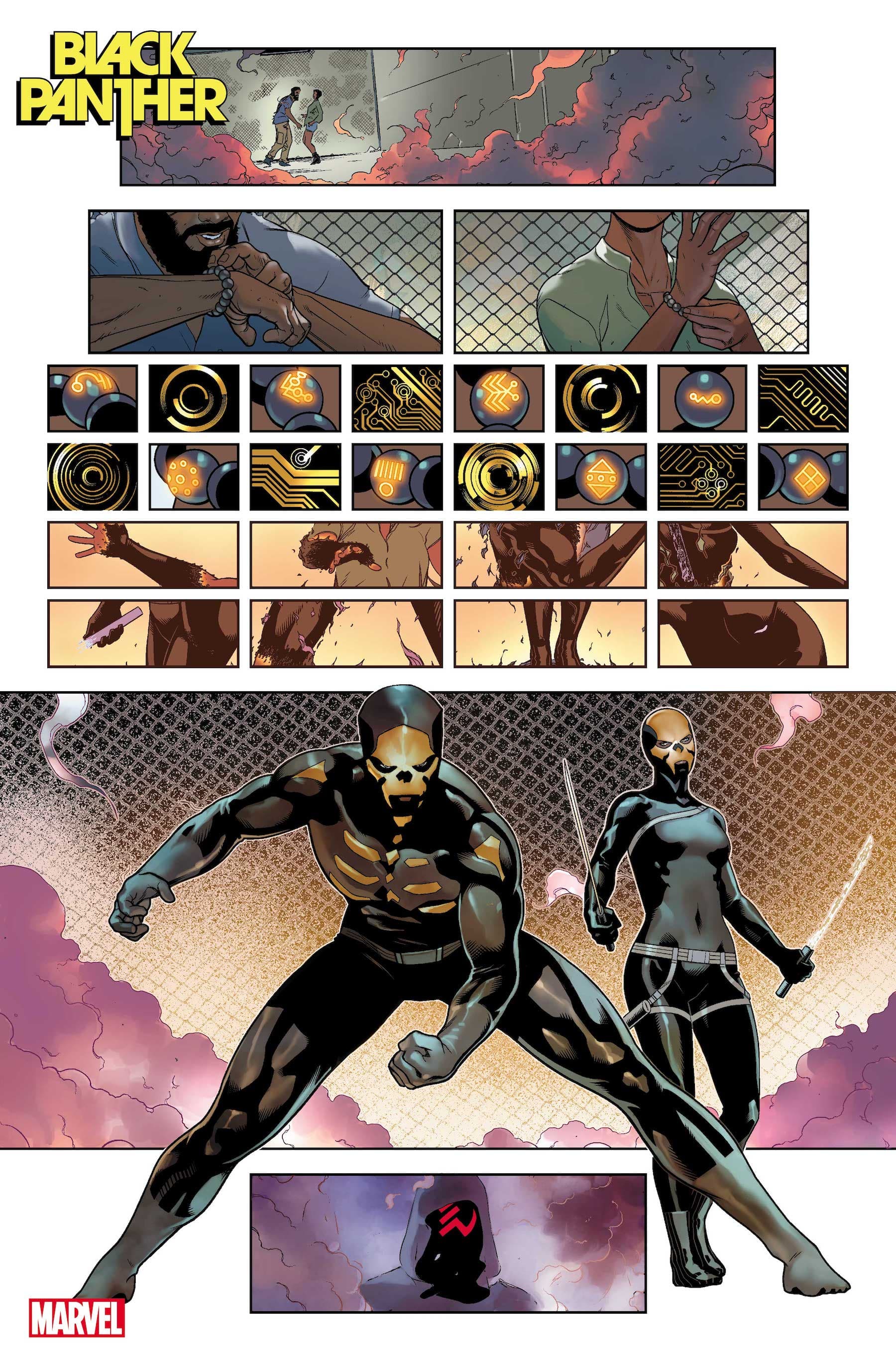 BLACK PANTHER #1 preview art by Juann Cabal with colors by Federico Blee