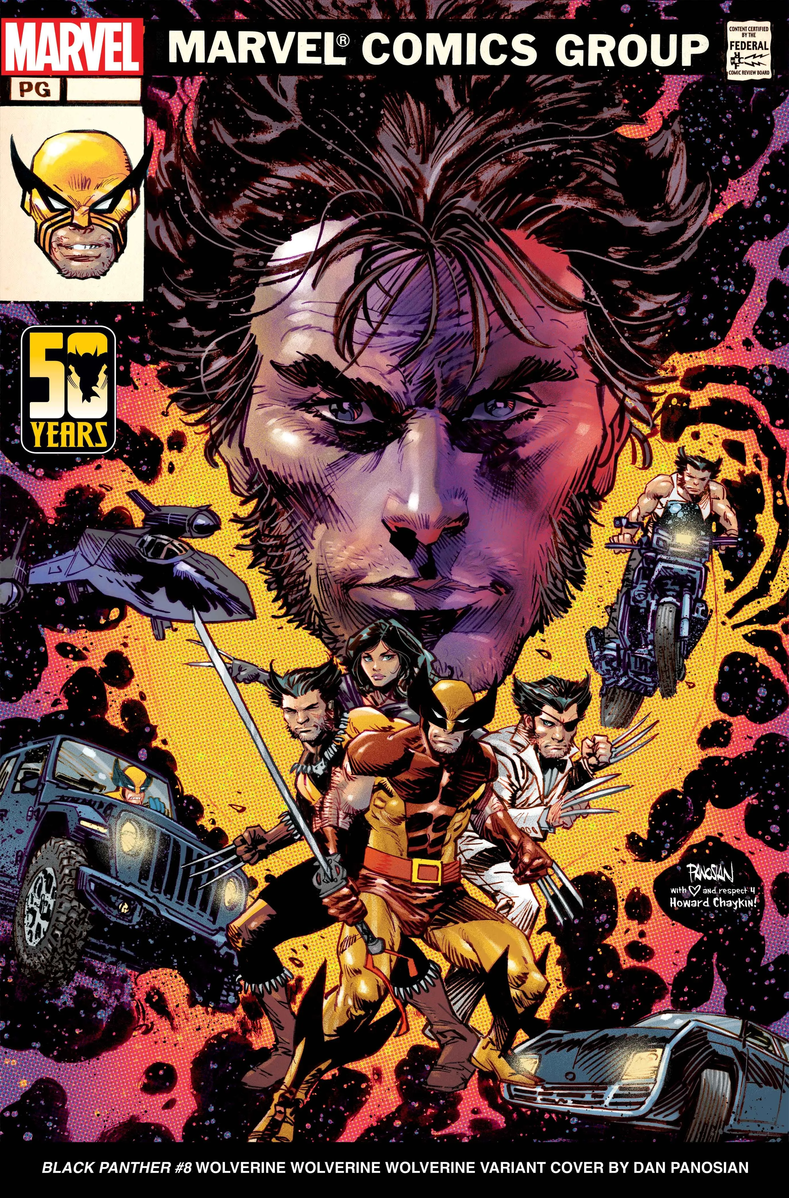 BLACK PANTHER #8 Wolverine Wolverine Wolverine Variant Cover by Dan Panosian