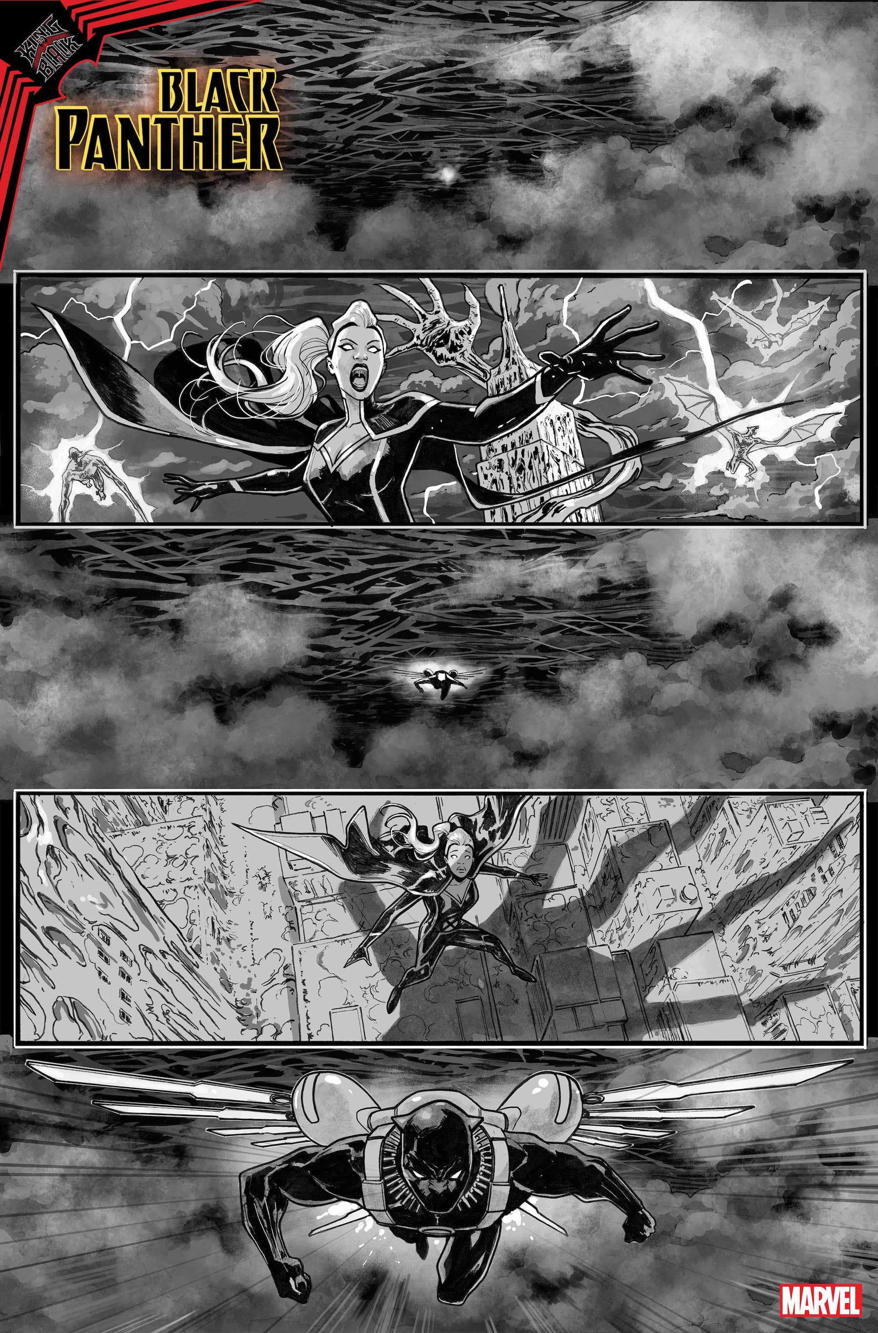 KING IN BLACK: BLACK PANTHER #1 preview inks by Germán Peralta