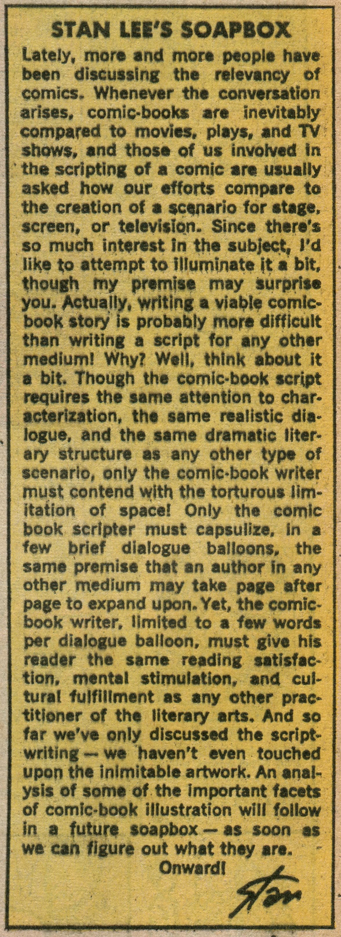 Stan's Soapbox