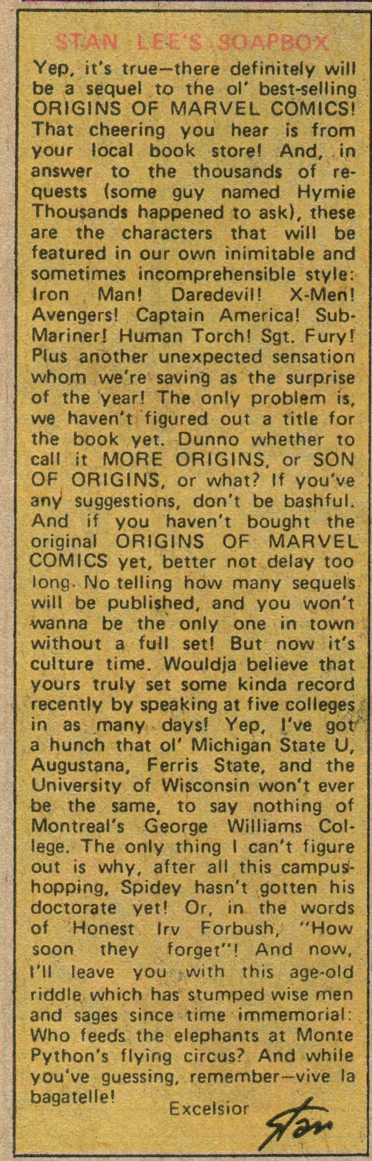 Stan's Soapbox