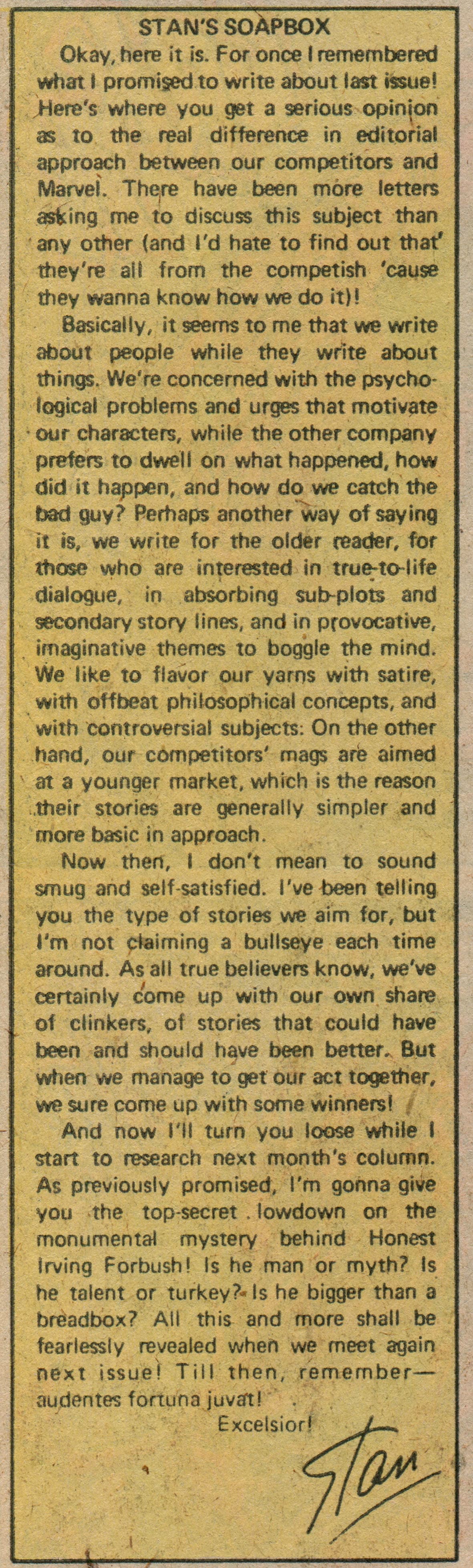 Stan's Soapbox