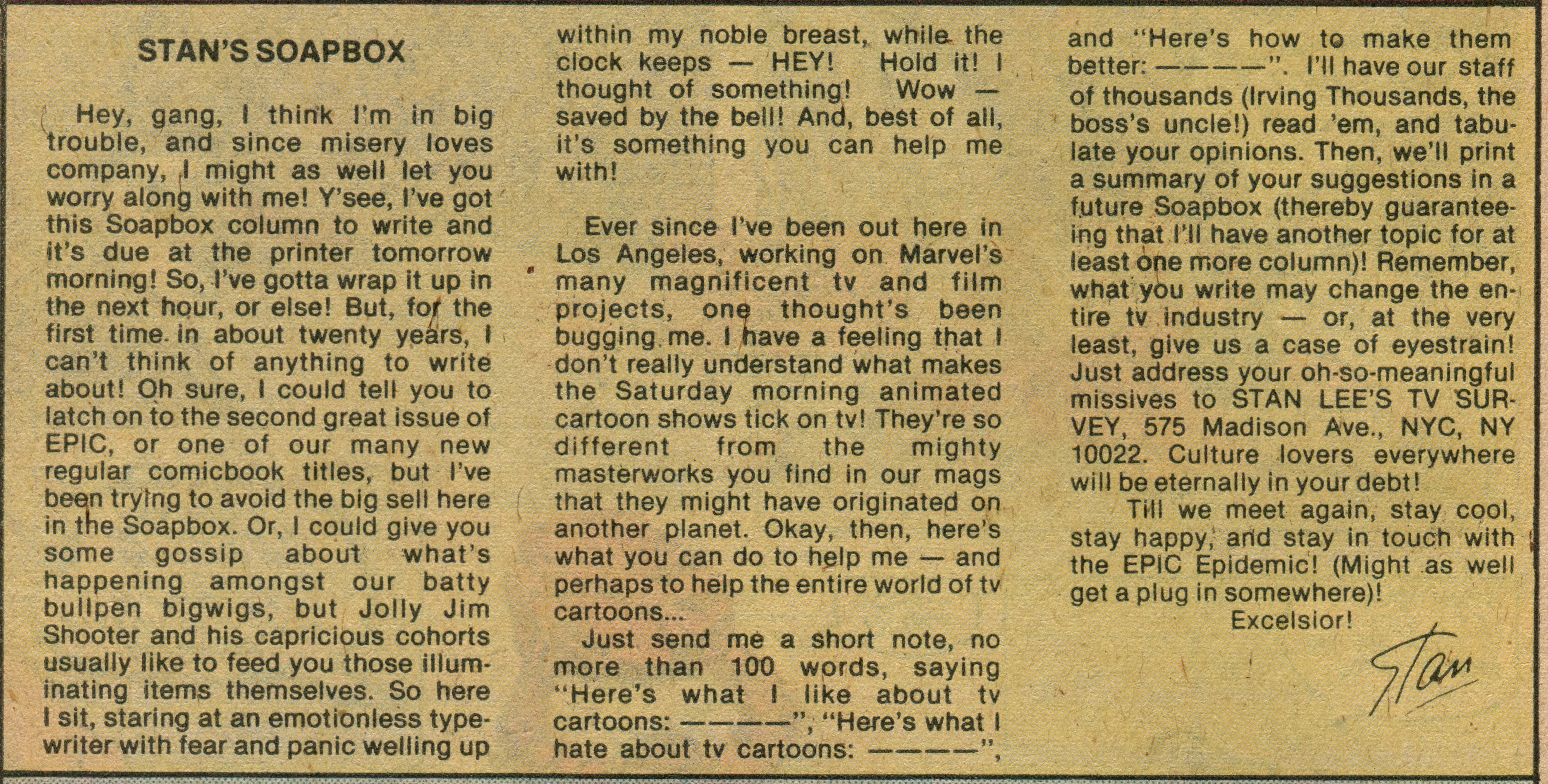Stan's Soapbox