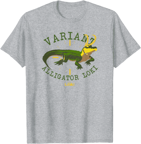 Alligator Loki t-shirt / shop it <a href=https://www.amazon.com/Marvel-Loki-Alligator-Variant-T-Shirt/dp/B0992YSXB5>here</a>