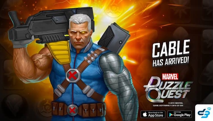 Cable (Nathan Summers) joins Marvel Puzzle Quest this week