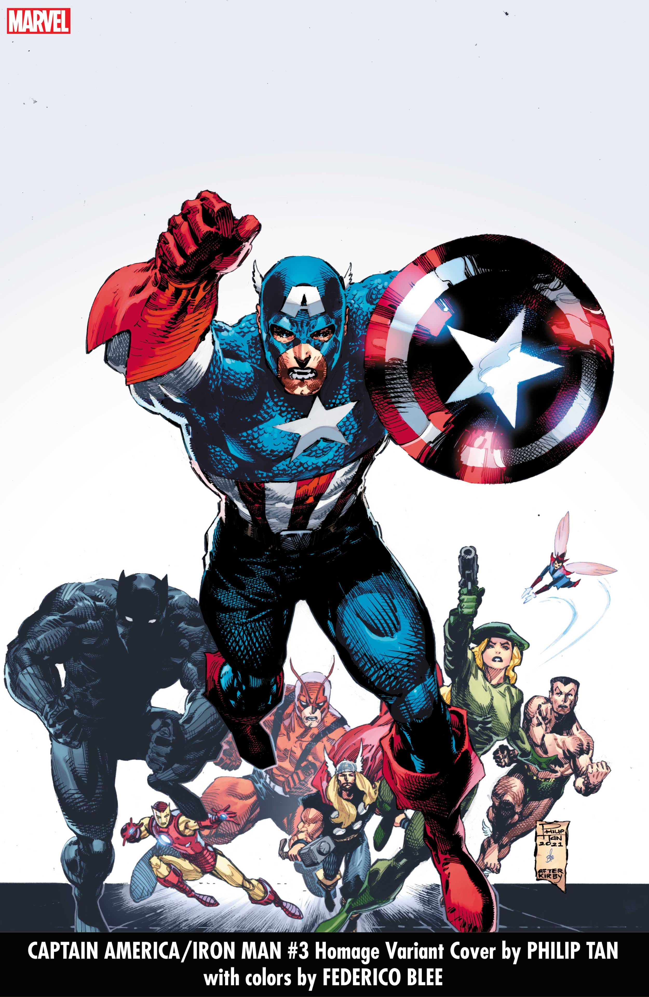 CAPTAIN AMERICA/IRON MAN #3 Homage Variant Cover by PHILIP TAN with colors by FEDERICO BLEE
