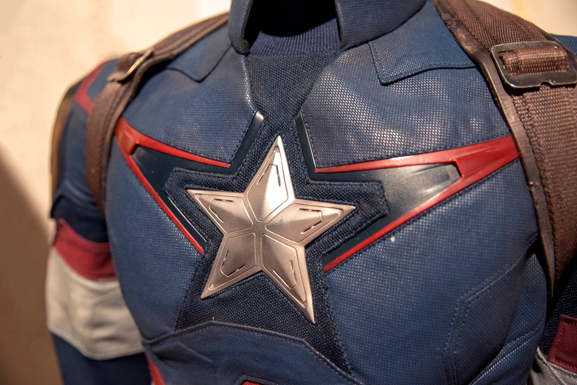 Captain America's costume worn by Chris Evans in Marvel Studios' Avengers: Age of Ultron