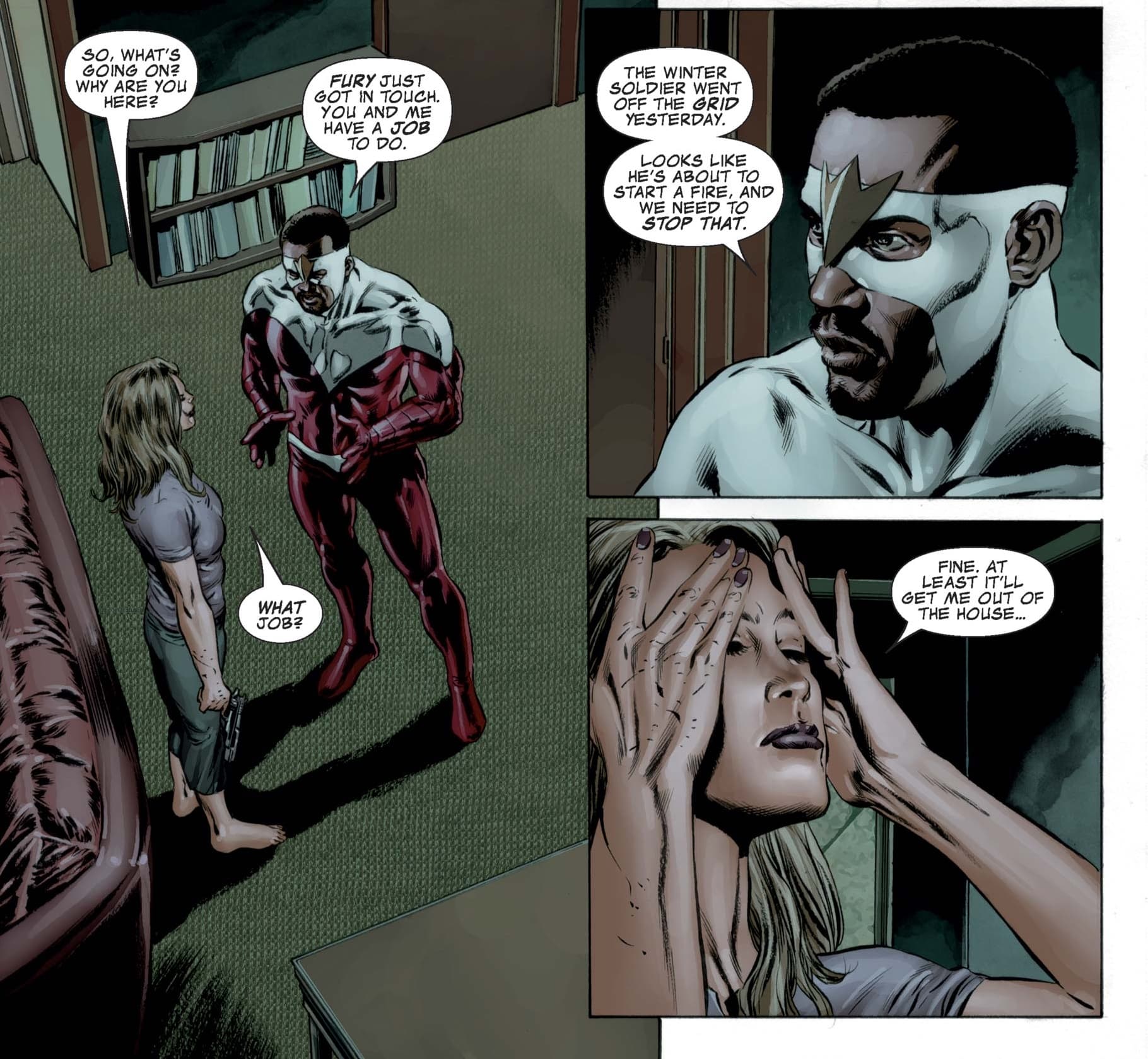 Getting back to work in CAPTAIN AMERICA (2004) #27.