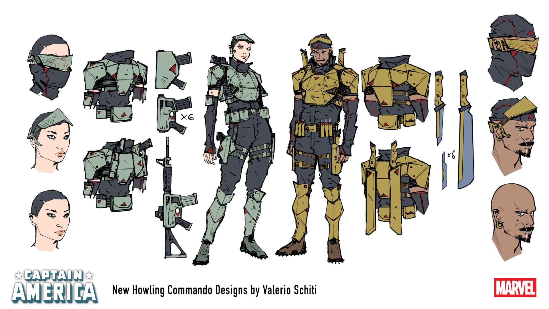 New Howling Commandos Character Designs by Valerio Schiti