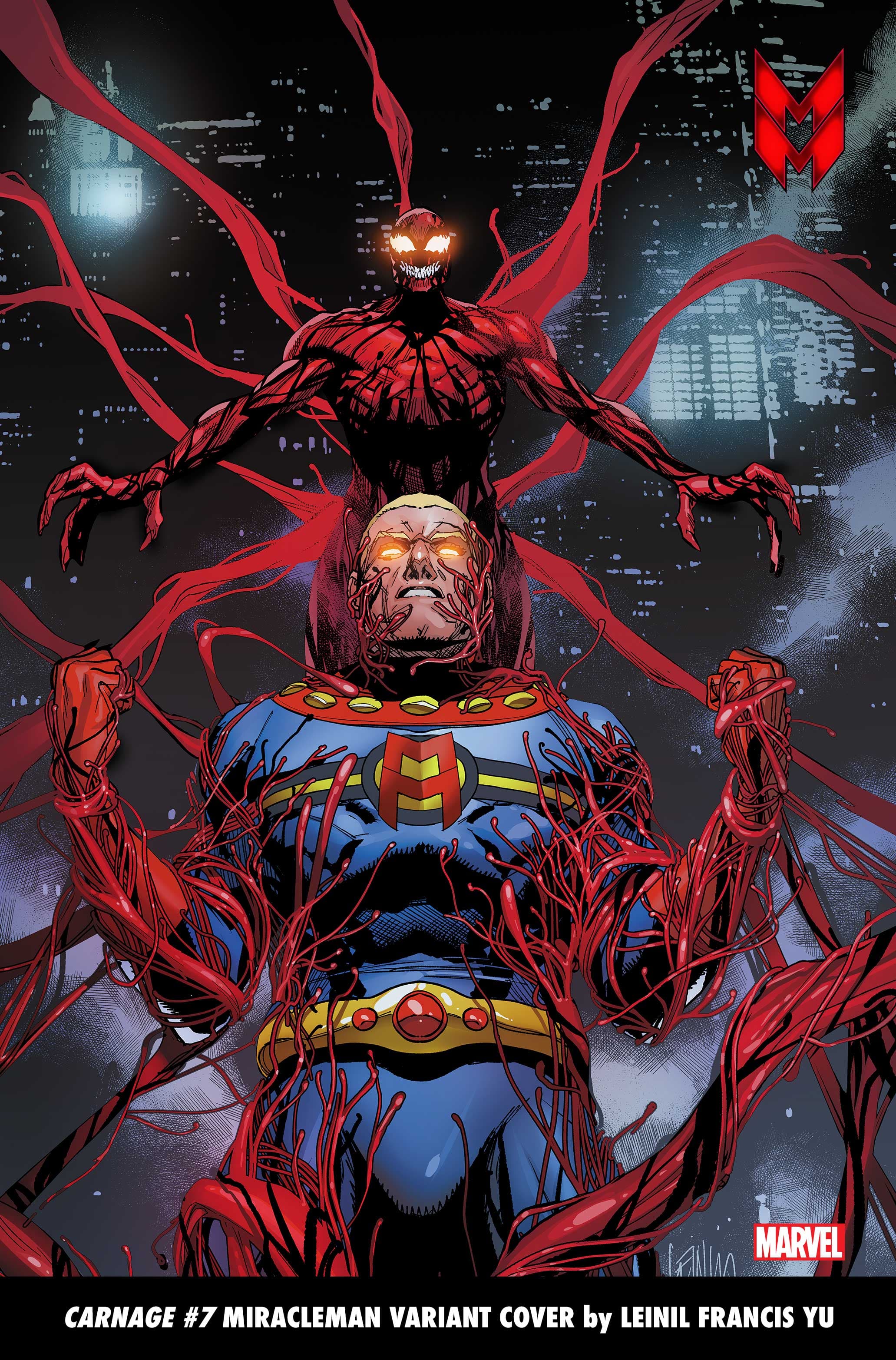 CARNAGE #7 MIRACLEMAN VARIANT COVER by LEINIL FRANCIS YU, On Sale in October
