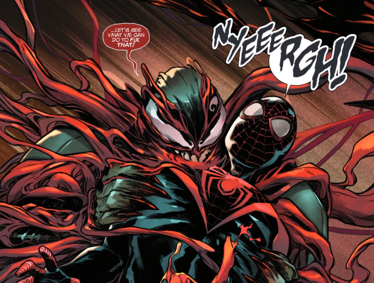 CARNAGE REIGNS ALPHA (2023) #1 panel by Alex Paknadel, Cody Ziglar, Julius Ohta, and Erick Arciniega