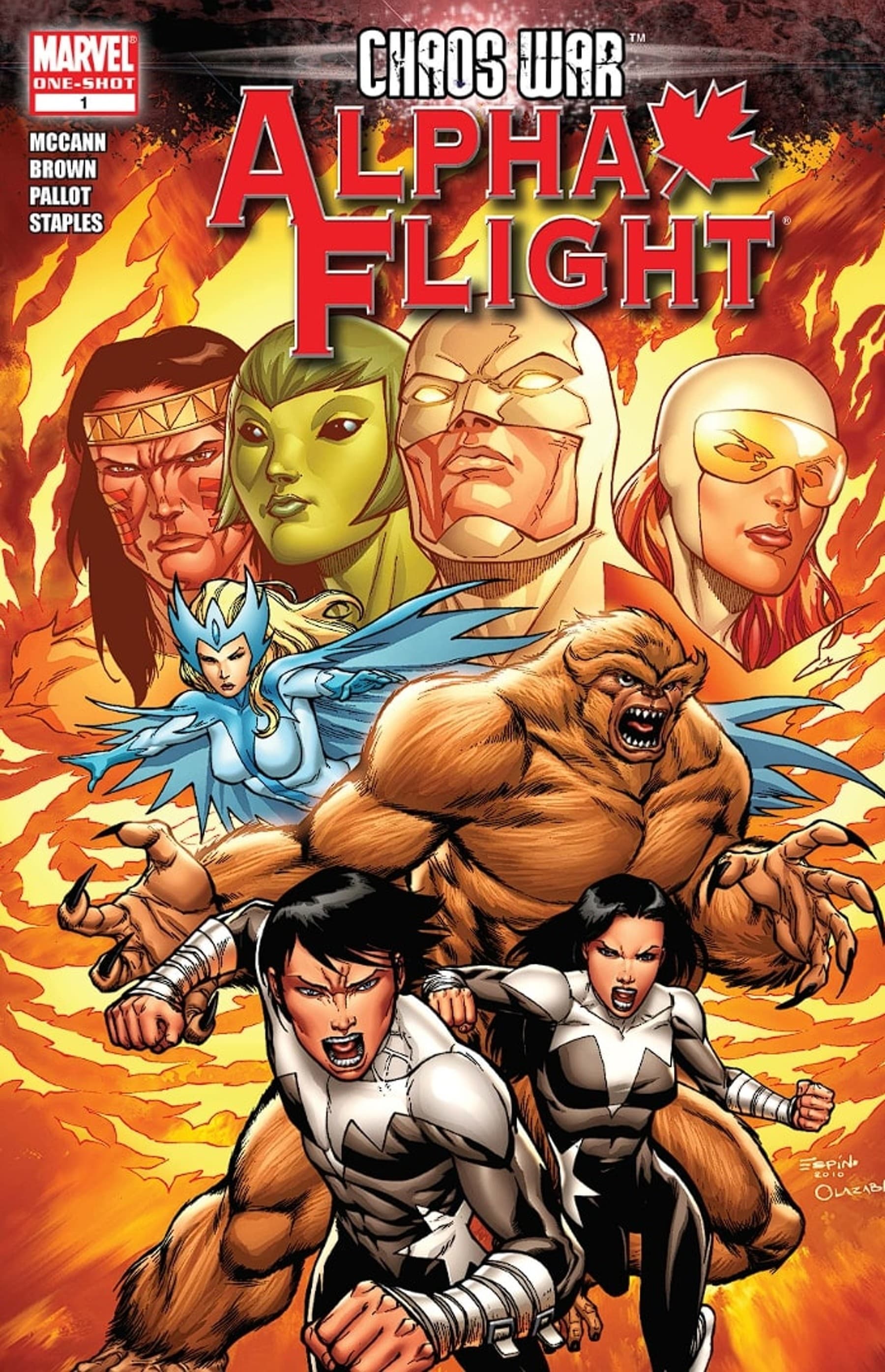 CHAOS WAR: ALPHA FLIGHT (2010) #1 cover by Salva Espin and Victor Olazaba