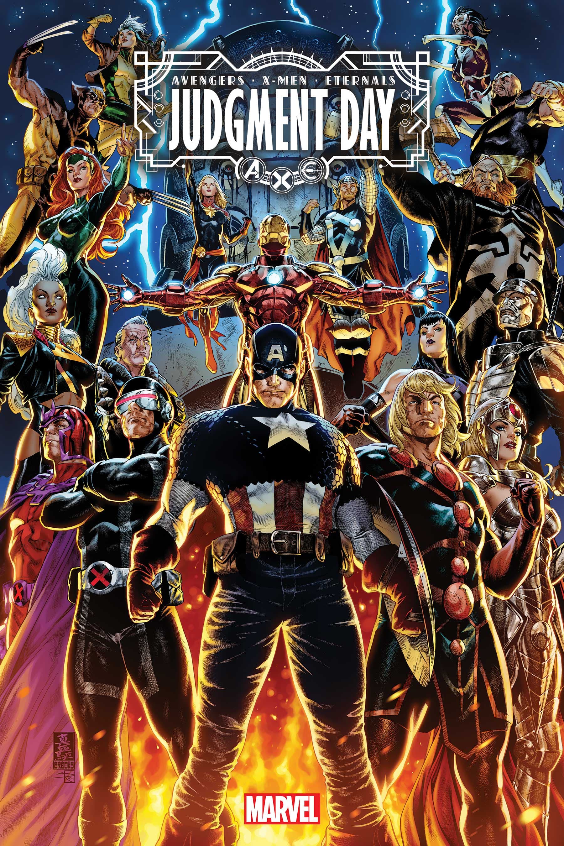 A.X.E.: JUDGMENT DAY #1 cover by Mark Brooks
