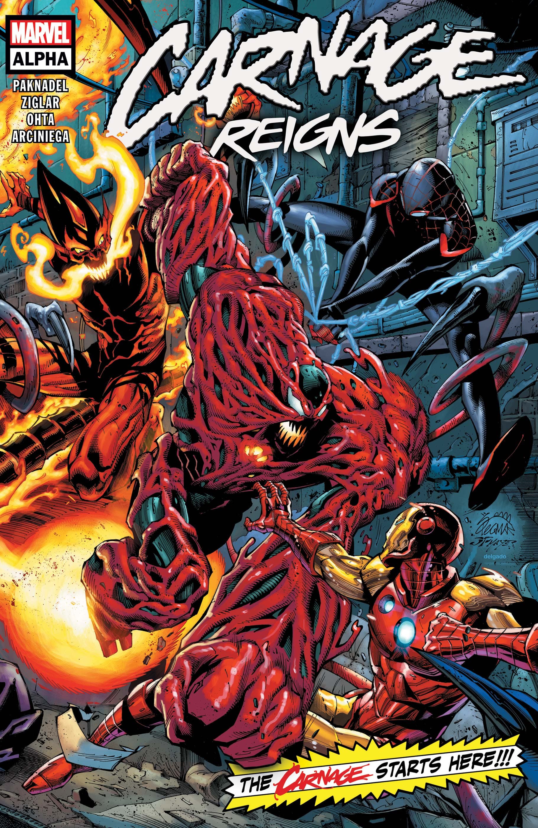 CARNAGE REIGNS ALPHA (2023) #1 cover by Ryan Stegman