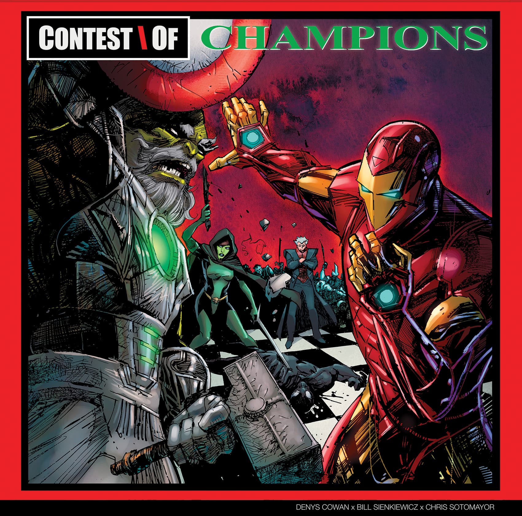 Cover art: Iron Man dueling Maestro, mirroring the cover of GZA’s second studio album, “Liquid Swords”