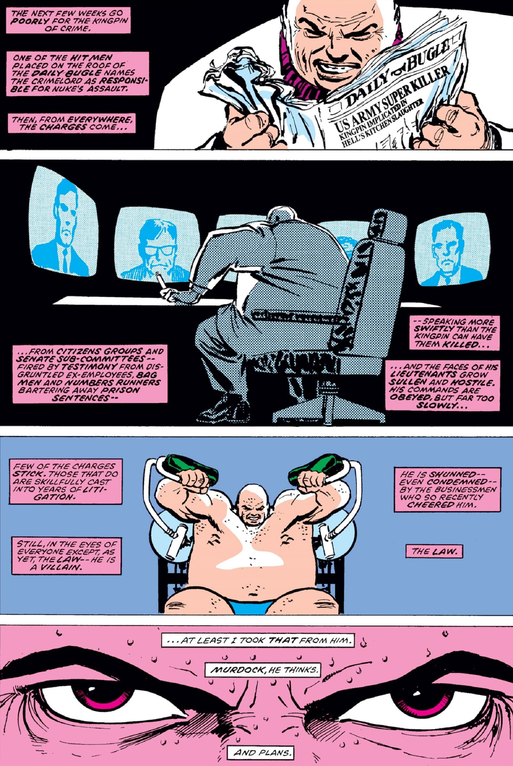 Kingpin faces charges and plots his next move in DAREDEVIL (1964) #233.