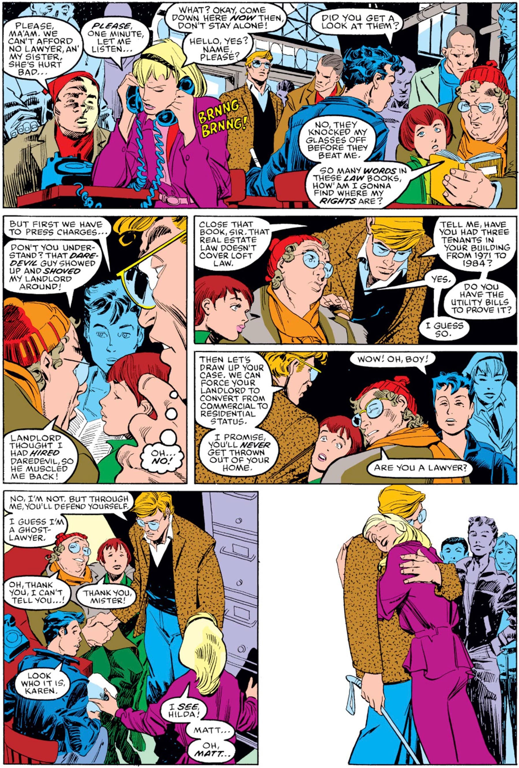 DAREDEVIL (1964) #248 page by Ann Nocenti, Rick Leonardi, and Al Williamson
