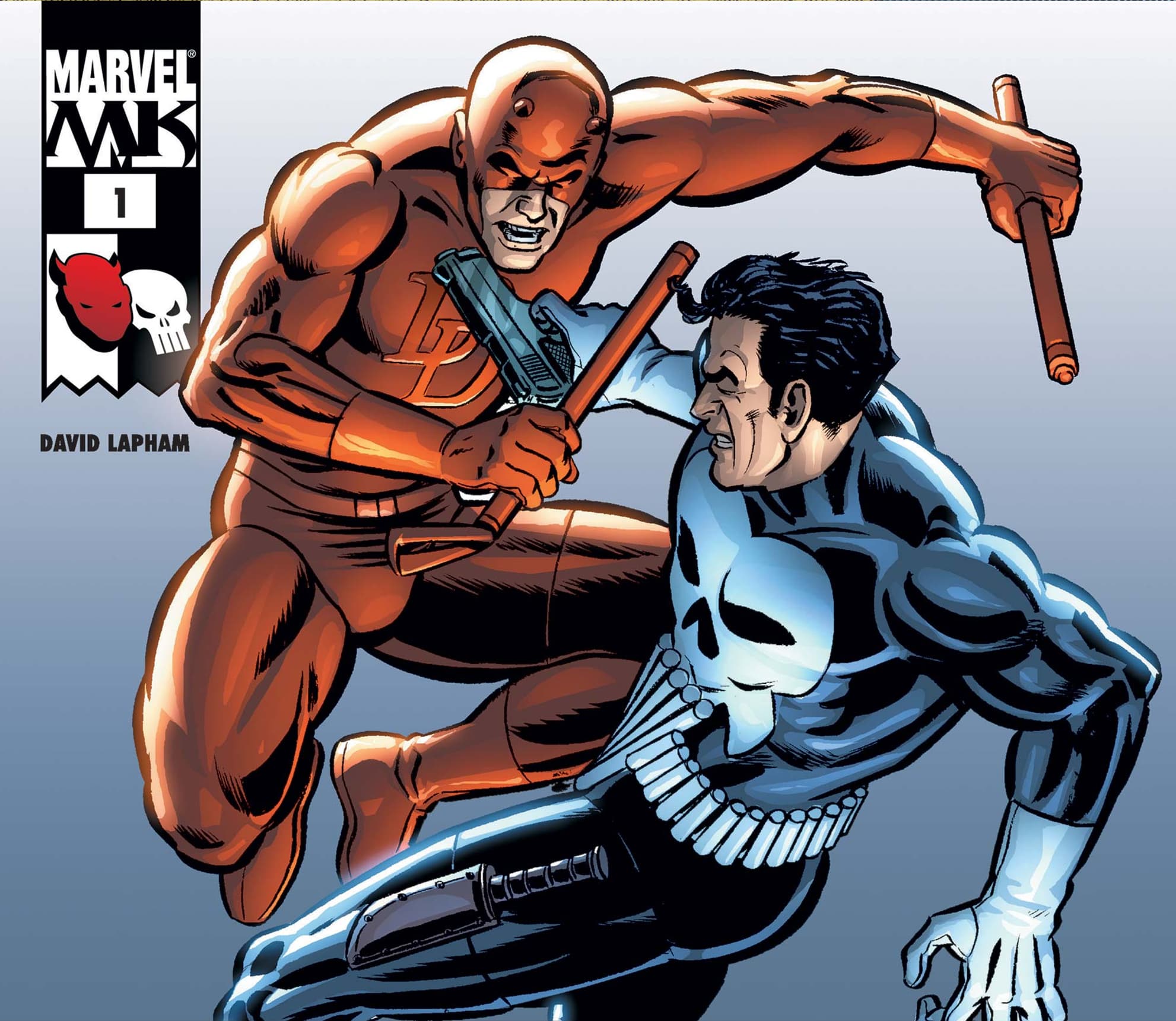DAREDEVIL VS. PUNISHER: MEANS AND ENDS (2005) #1 cover by David Lapham and Studio F