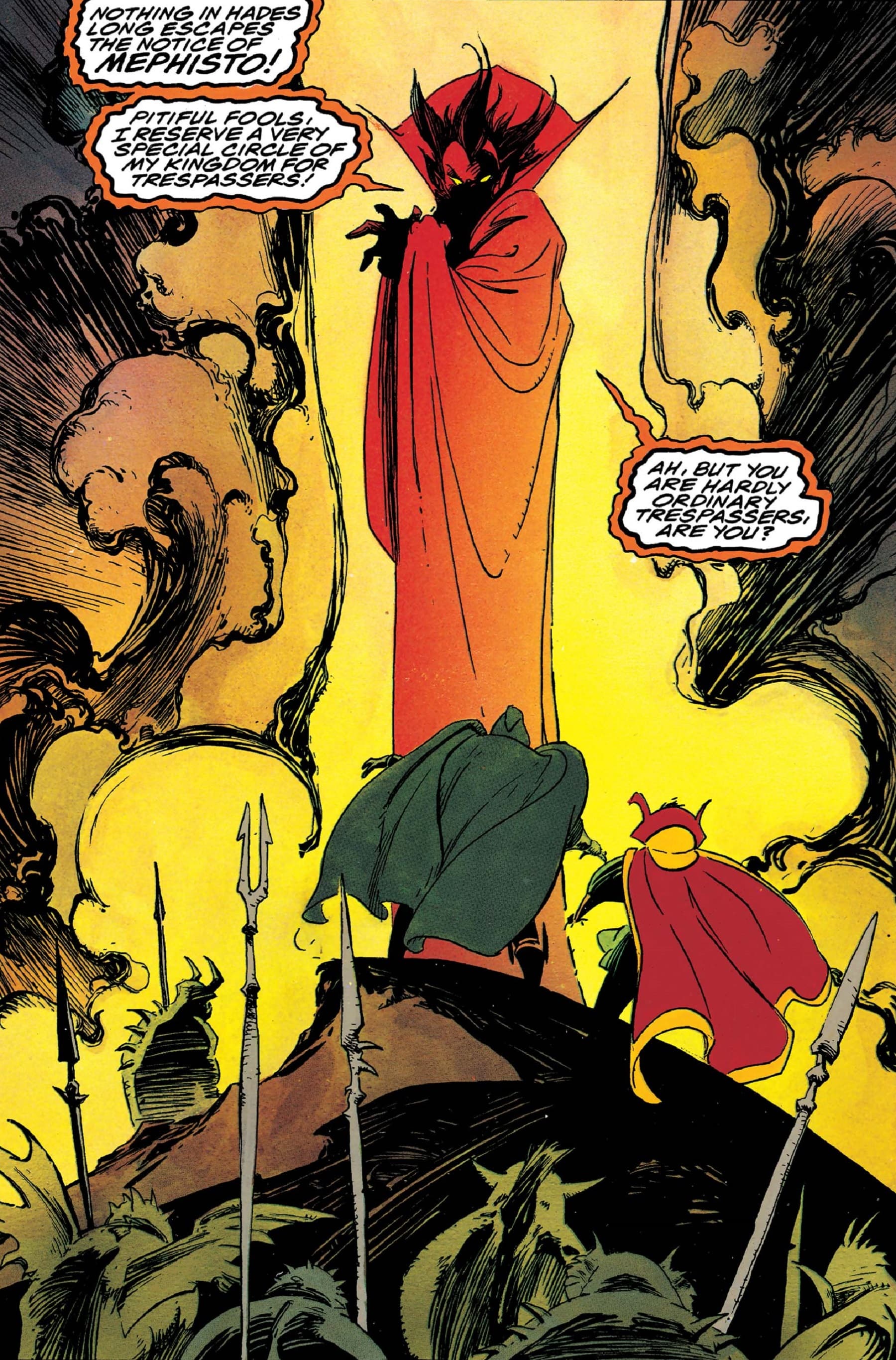 Mephisto towers over Doom and Strange.
