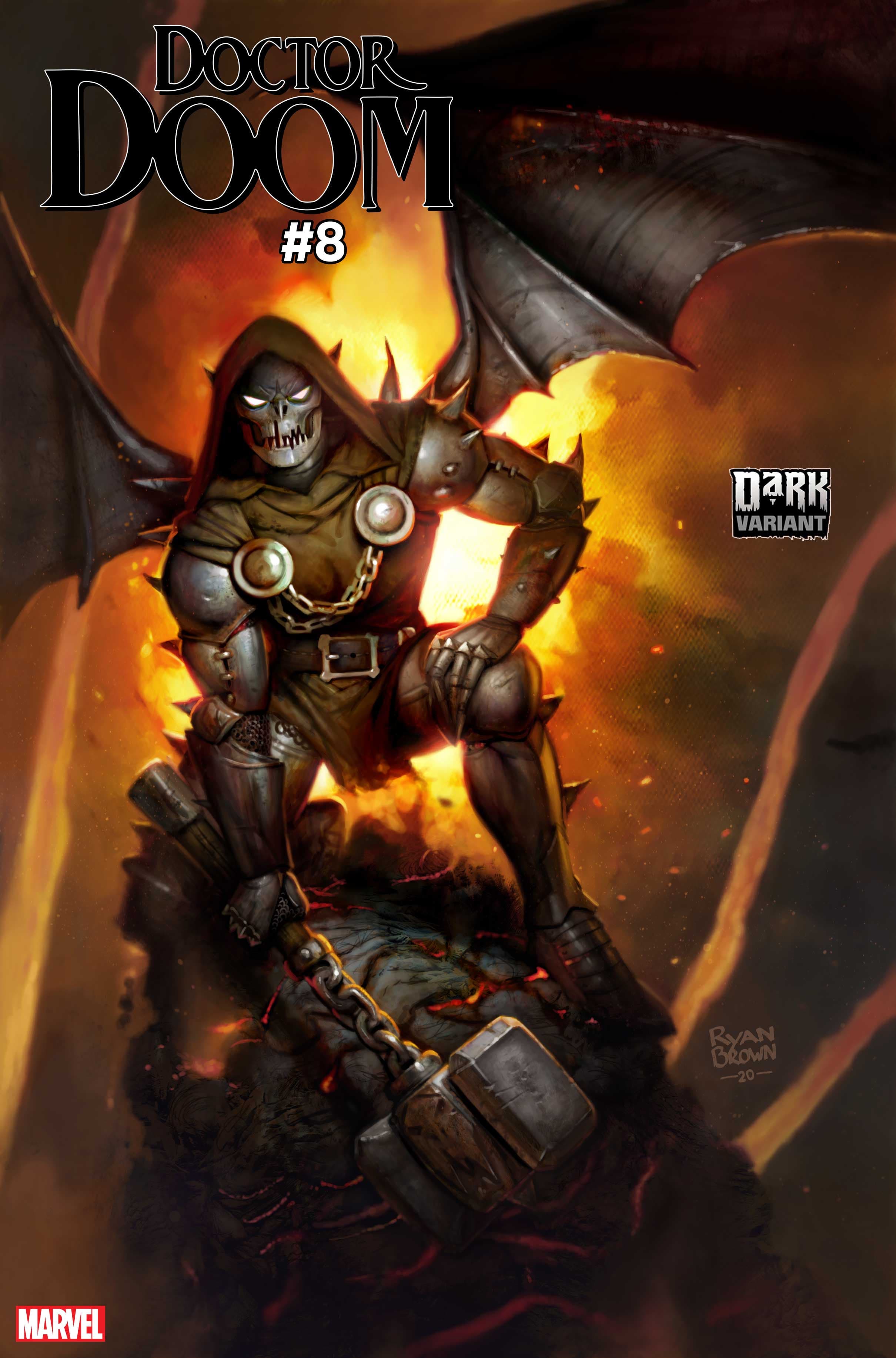 DOCTOR DOOM #8 DARK MARVEL VARIANT by RYAN BROWN 