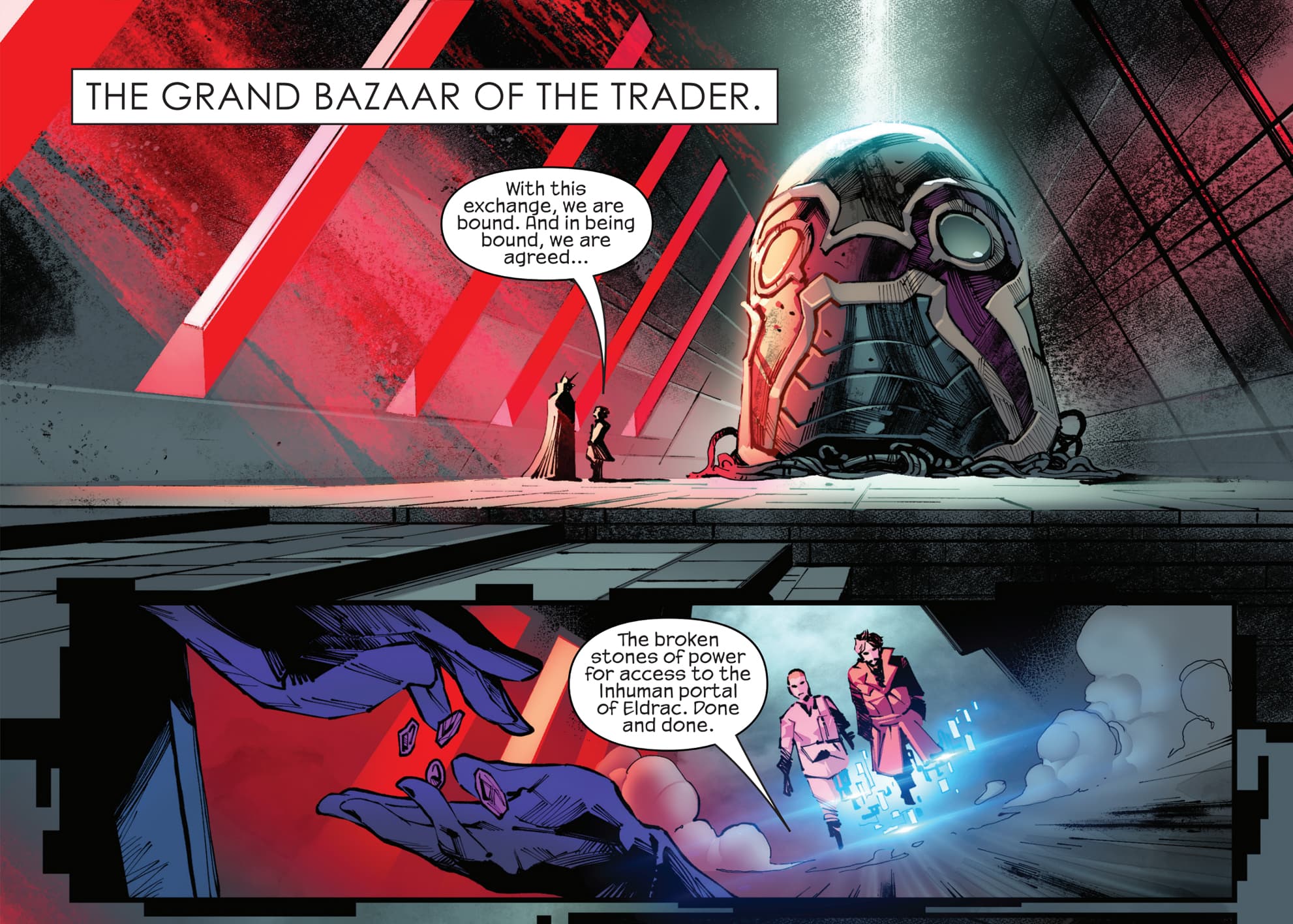 G.O.D.S. (2023) #1 artwork by Valerio Schiti and Marte Gracia