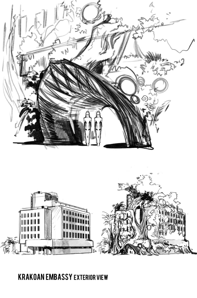 Pepe Larraz's Inks from HOUSE OF X #1