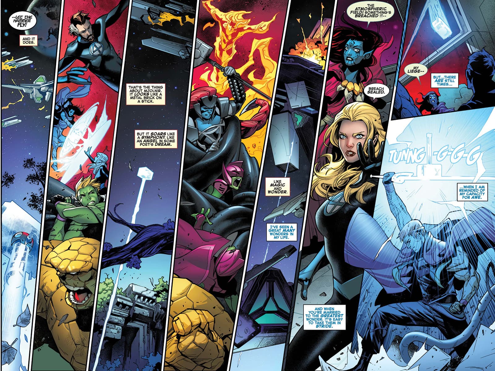 EMPYRE (2020) #1 panels by Dan Slott, Al Ewing, and Valerio Schiti