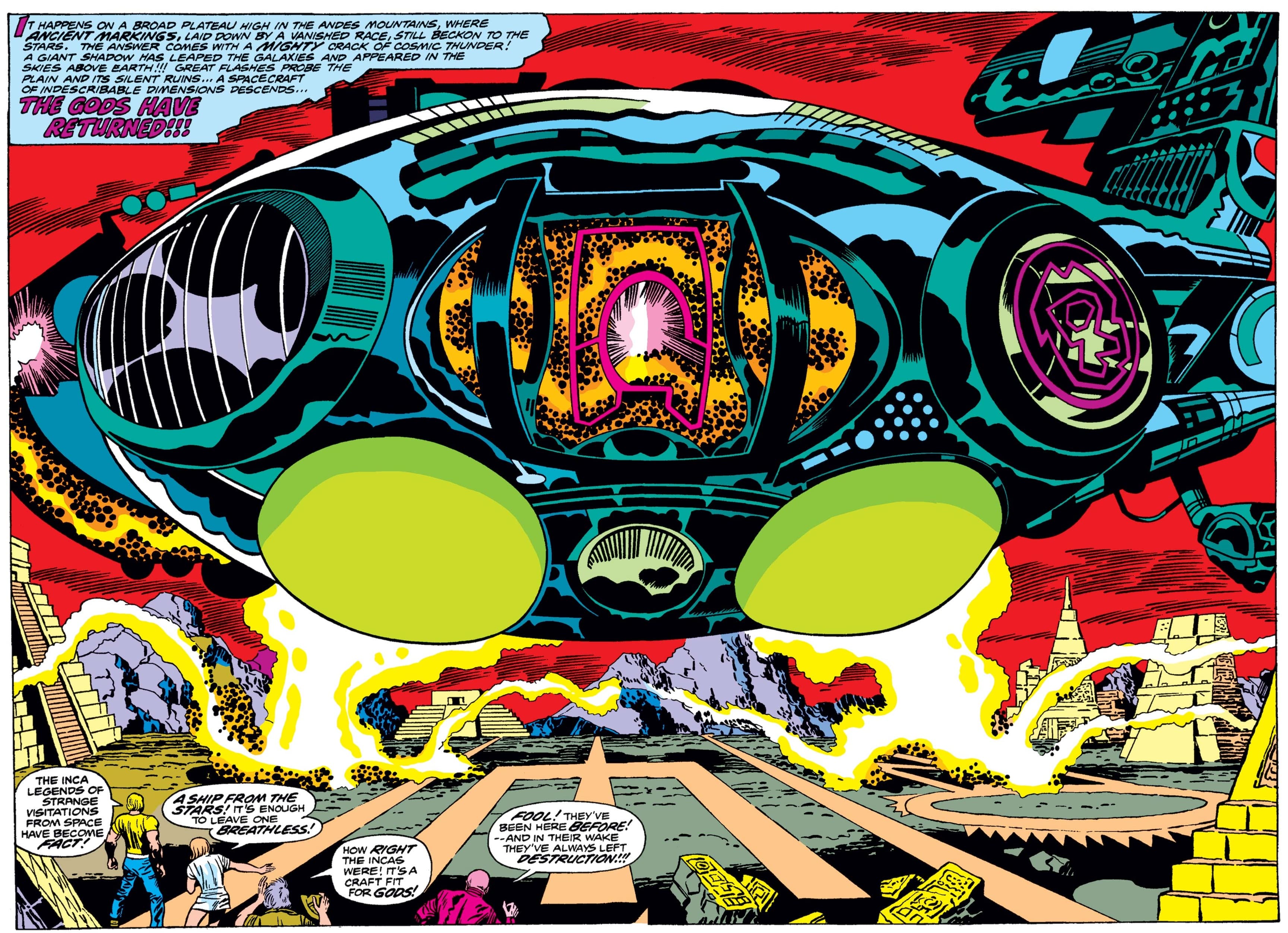 The Celestials descend in ETERNALS (1976) #2.