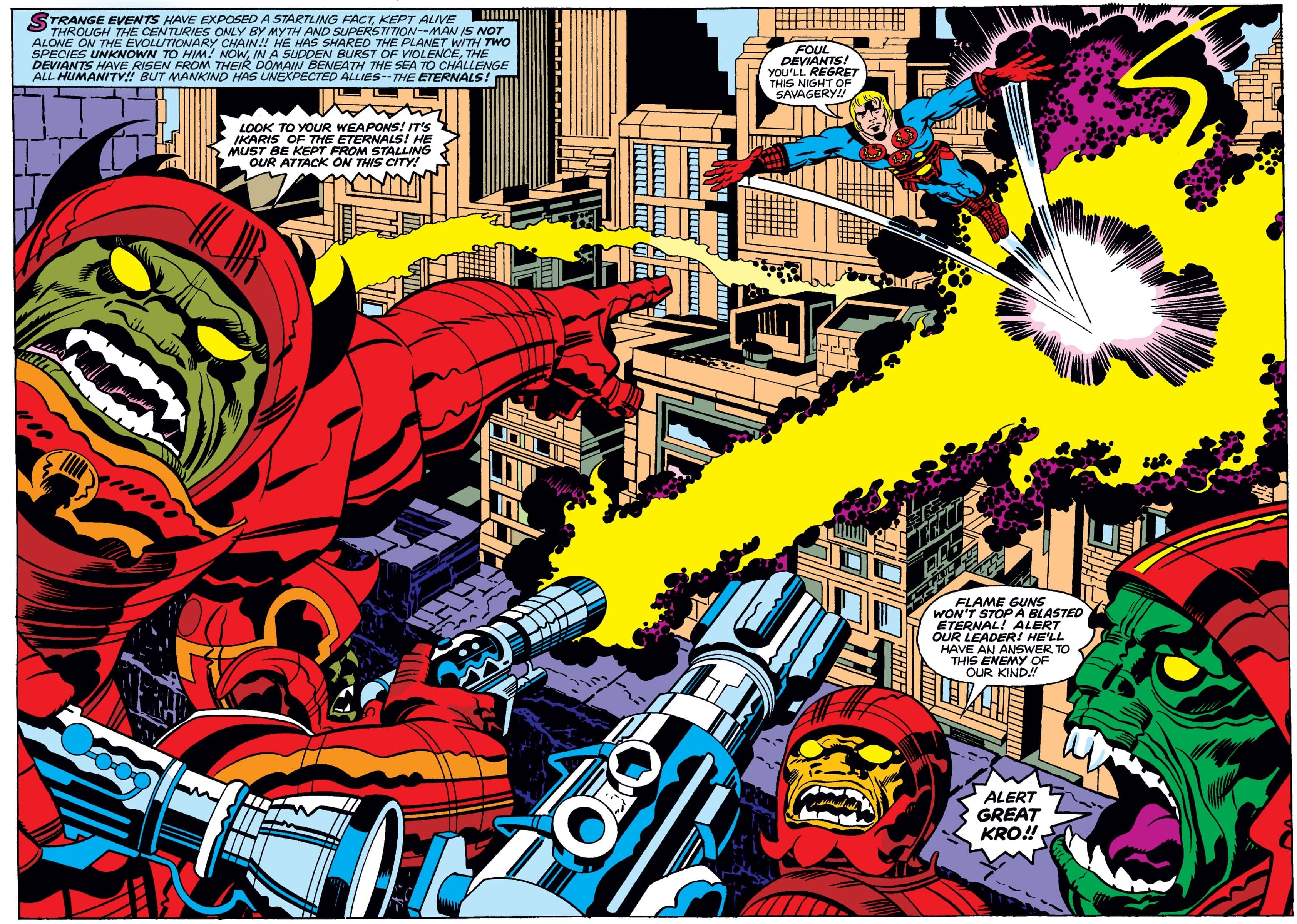 The Deviants attack in ETERNALS (1976) #4,