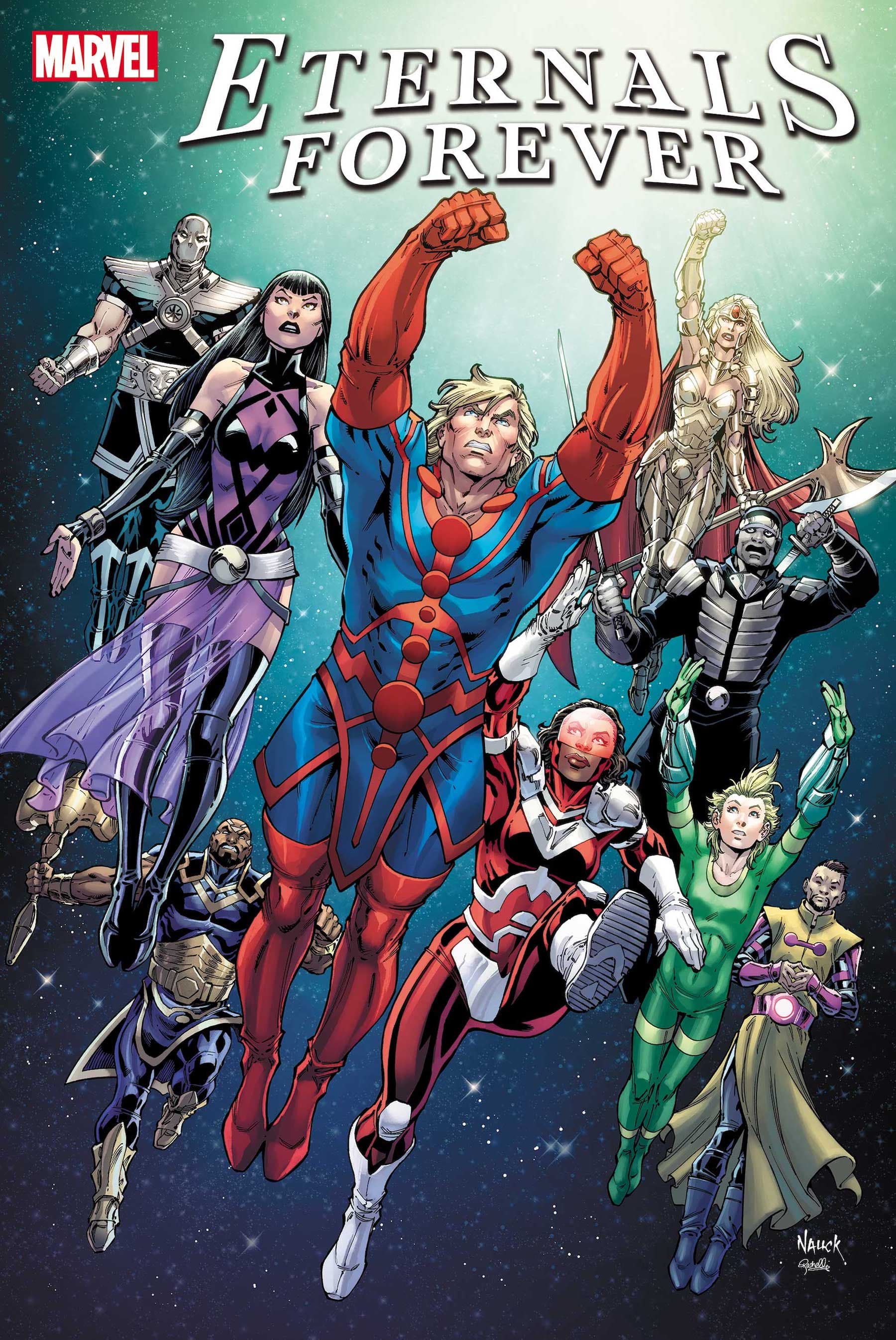 ETERNALS FOREVER #1 cover by Todd Nauck with colors by Rachelle Rosenberg
